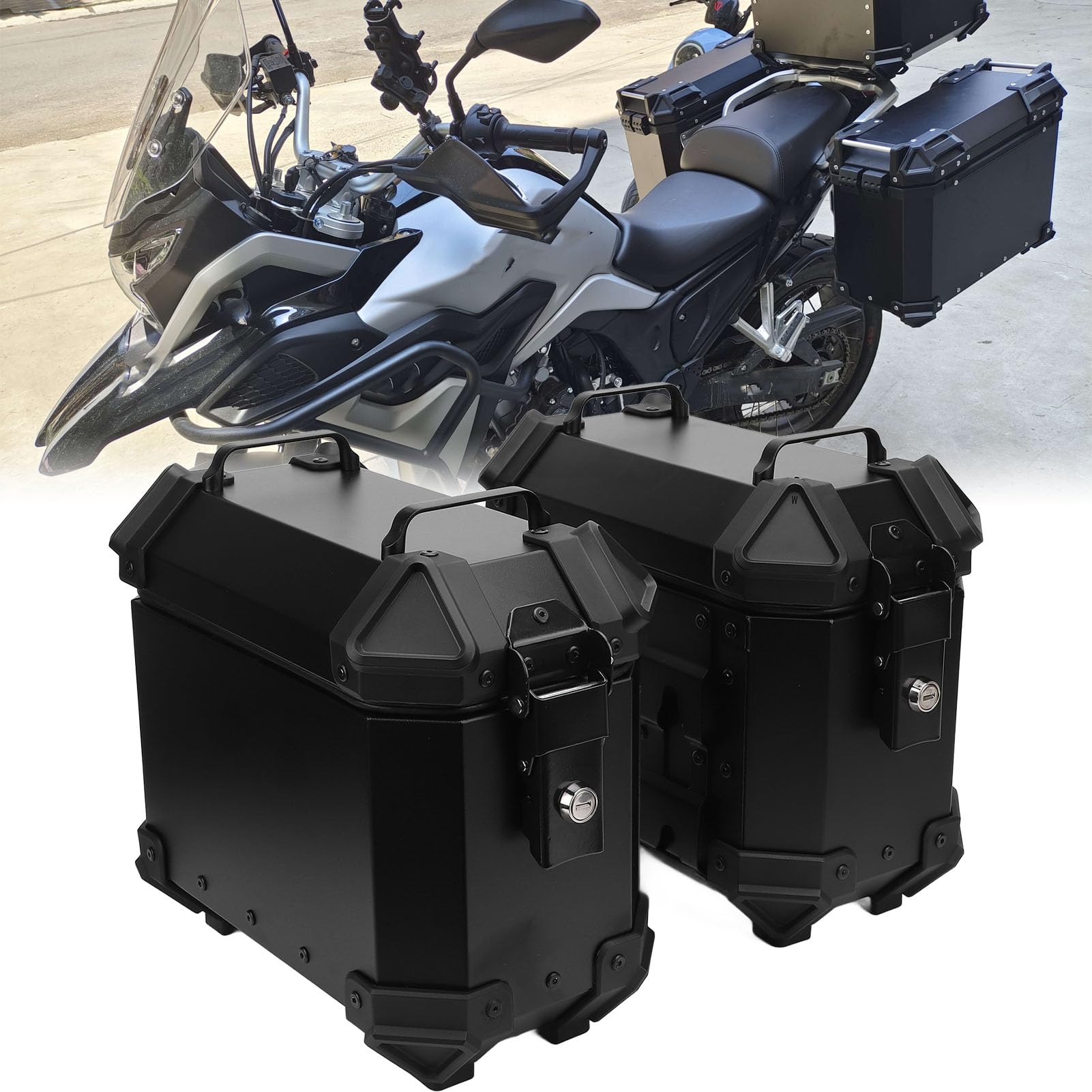 Boczna Obudowa Motocykla Stop Aluminium Lekka, Mocna 18-litrowa Twarda Torba Podsiodłowa Wspornik Bagażu Uchwyt Blokady Bagażnika Czarny
