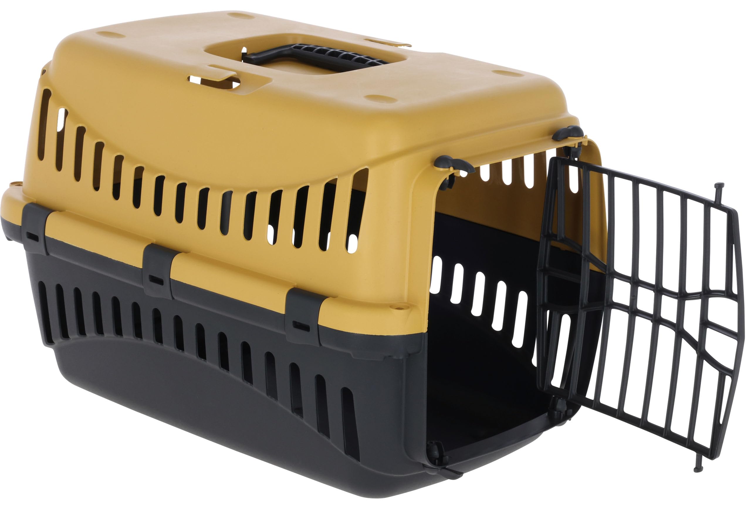 Kerbl Pet Cage de Transport Expedion, Miel/Noir, 45 x 30 x 30 cm, Cage pour Chien, Cage pour Chat, Transport pour Chien, Plastique, Petits Chiens, Chats