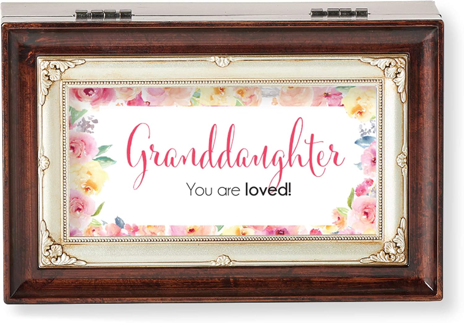 Roman Music Boxes Granddaughter Burled Wood Finish with