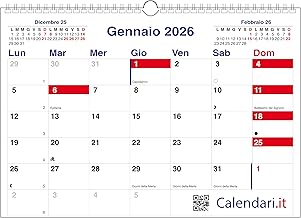 2026 Wall Calendar Horizontal Boxes Monthly Planner, Ideal for Notes and Notes 42 x 30 cm