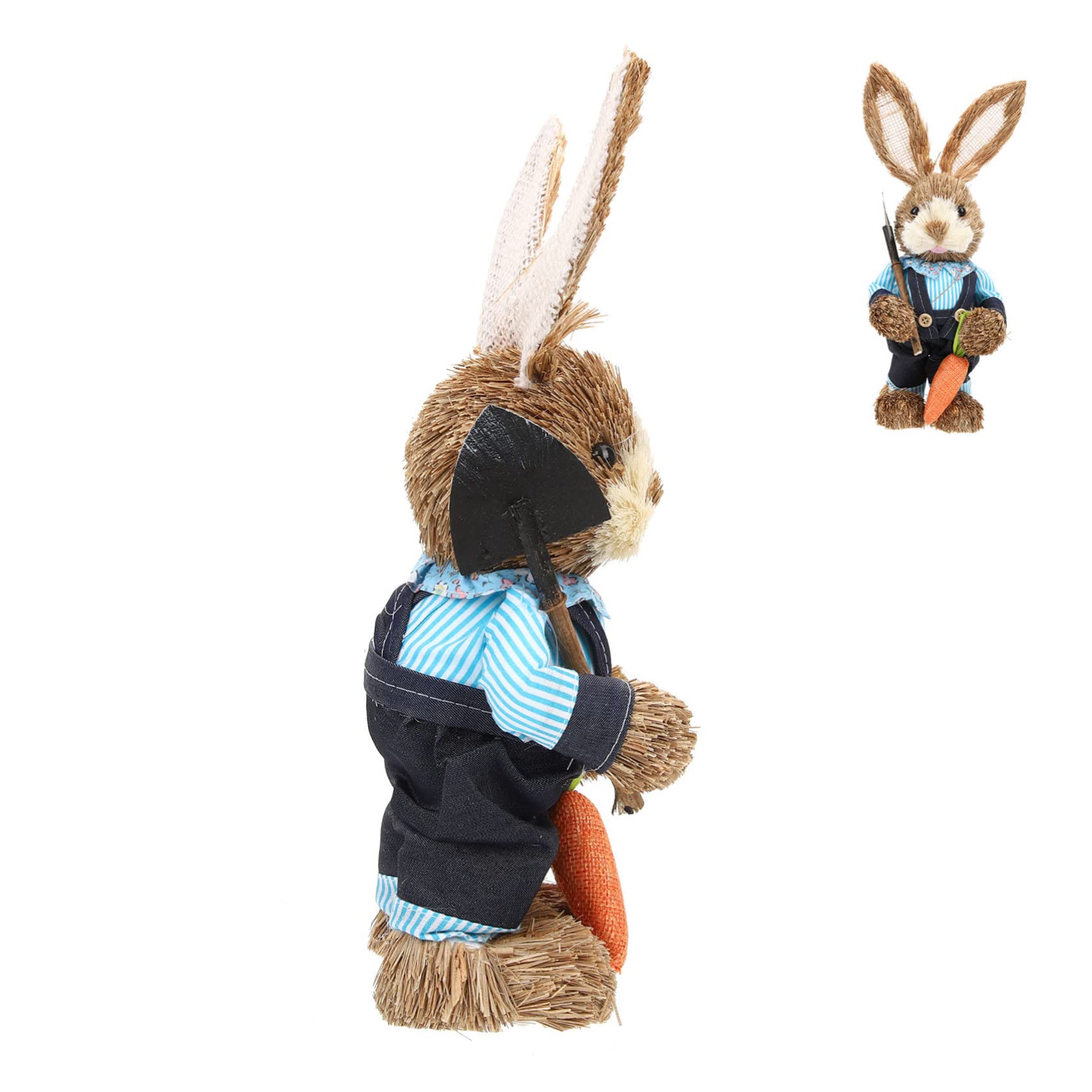 Alipis 2 Pz coniglio di paglia fatto a mano coniglio pasquale easter bunny decorazioni di coniglietti intrecciati statuine di coniglio primaverile decorazioni pasquali statue di conigli