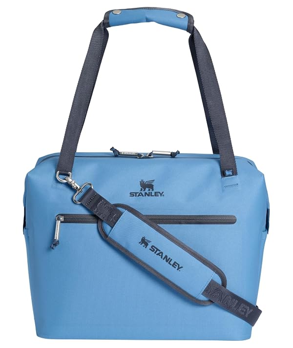 Stanley All Day Julienne Max Soft Cooler Bag and Lunch Box 20 Quarts | 30 Can Cooler with Handles and Strap | Stays Cold for a Day | Insulated Travel Bag with Zipper | BPA-Free | Blue Sky by STANLEY - Used condition - US$153.25