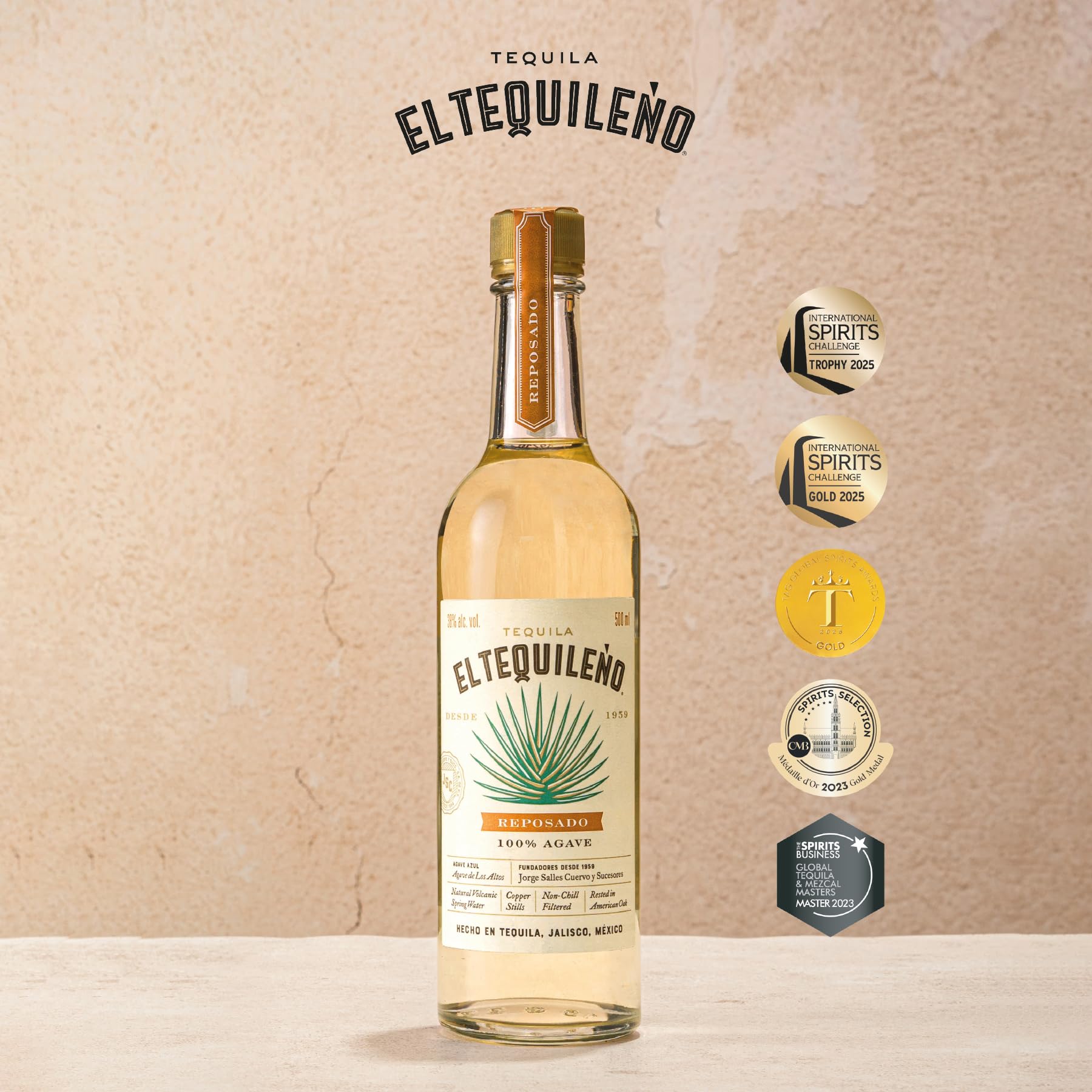 El Tequileño Reposado 100% Agave 38% Vol. 0,5l
