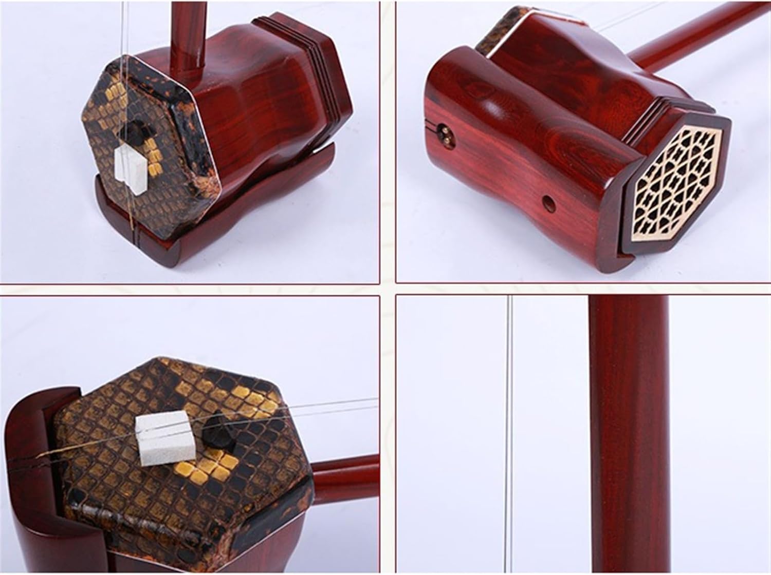 紫檀彫刻龍頭二胡中国民族古典演奏型二弦楽器 ケース付き 初心者二胡 特選