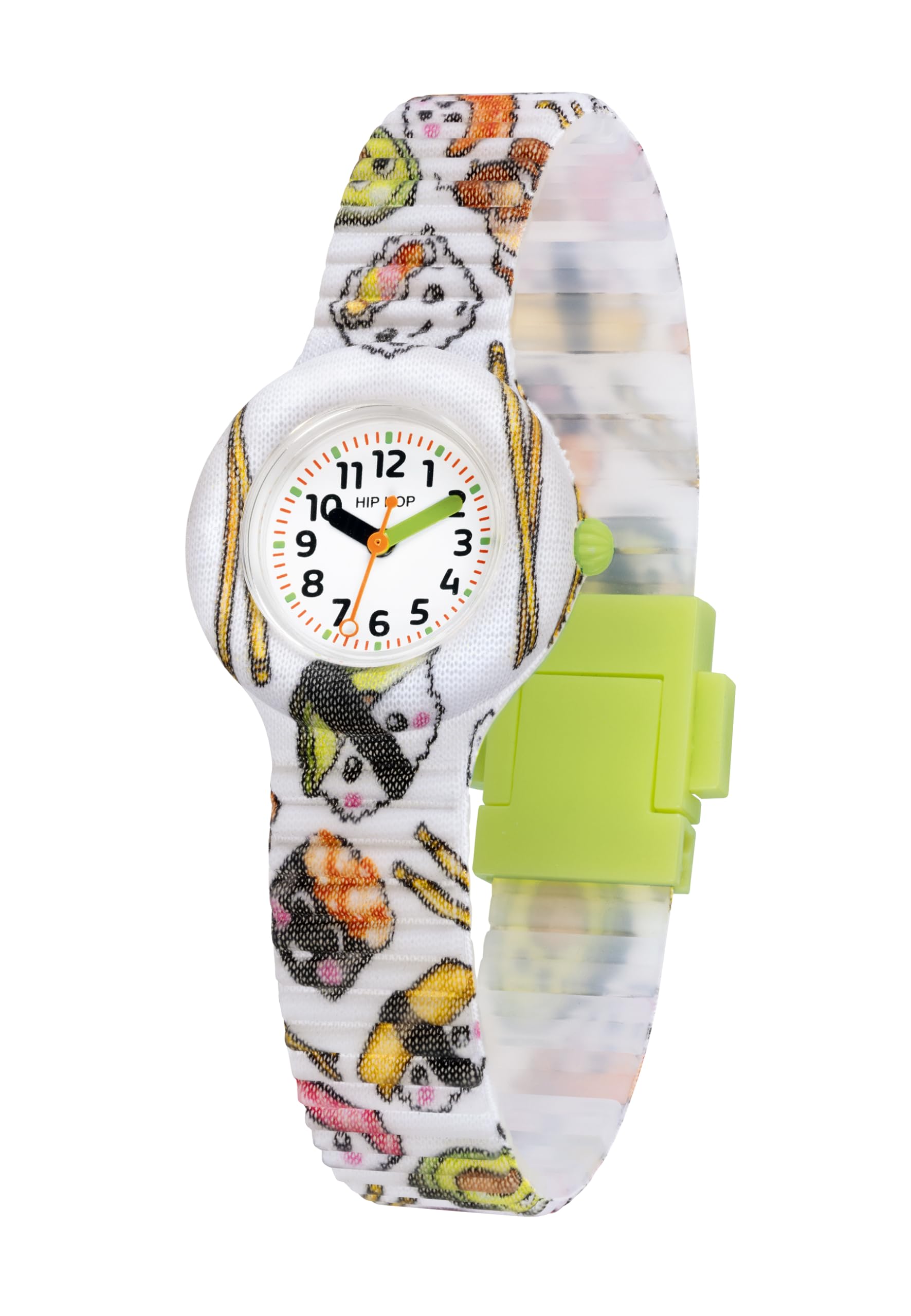 HIP HOP, Kolekcja dla dzieci, zegarek dla dzieci z grafiką Sushi Lovers, przyjazny dla środowiska silikonowy pasek, koperta 28 mm, łatwa do odczytania, żywe kolory