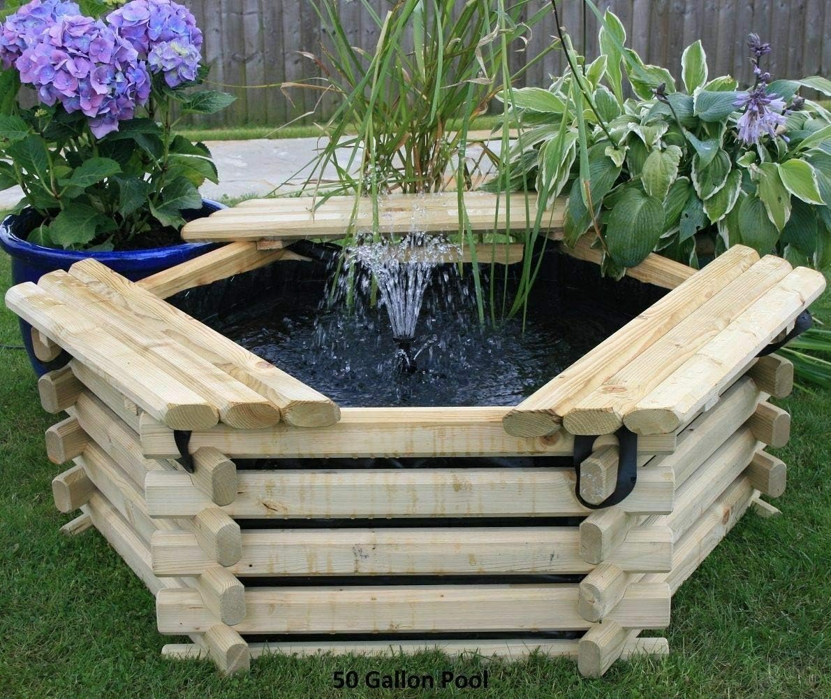 New Garden Pool 50 Gallon with Liner Fish Pond Tank Outdoor Water Feature