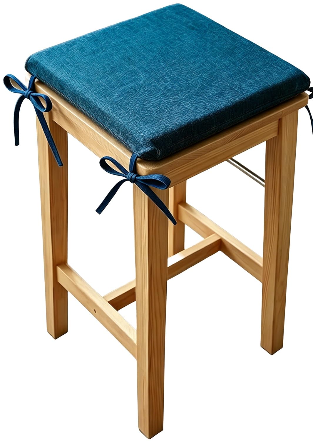 seokor 5cm Thick Square Seat Cushions 30x30/35x35/40x40cm with Ties Linen Stool Cushion Soft Breathable Chair Cushions Non-Slip Removable for Indoor, Outdoor, Bar, Dining Kitchen(Color11,50x50x3cm)