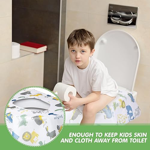 Miniatura 6 de Paquete de 50 fundas desechables para asiento de inodoro, extra grandes, envueltas individualmente para niños y adultos, fundas de asiento