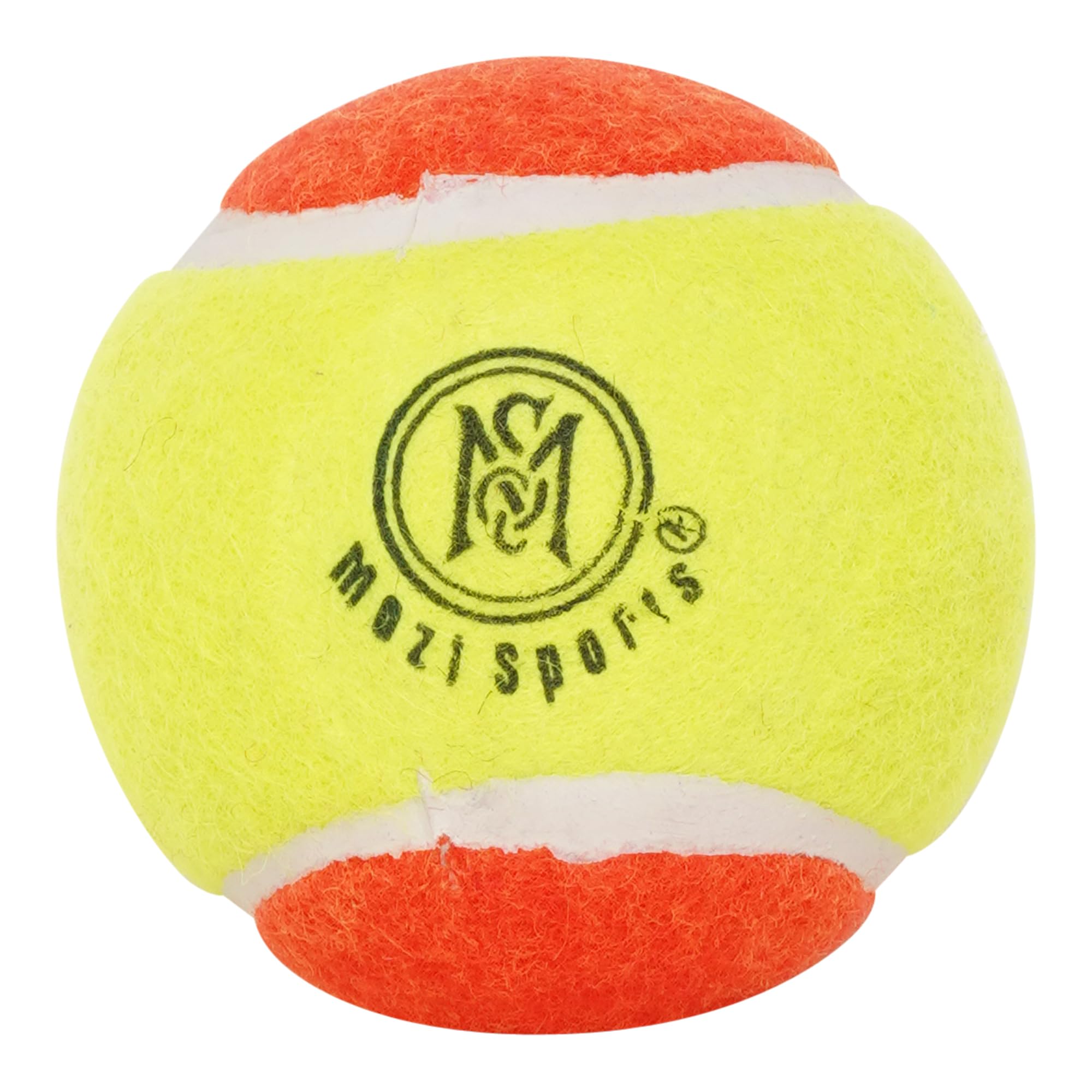 Mozi Sports Cricket Tennis Balls- Heavy Rubber Tennis Balls for Cricket Play Weight 120gm (Org/yell) - Image 2