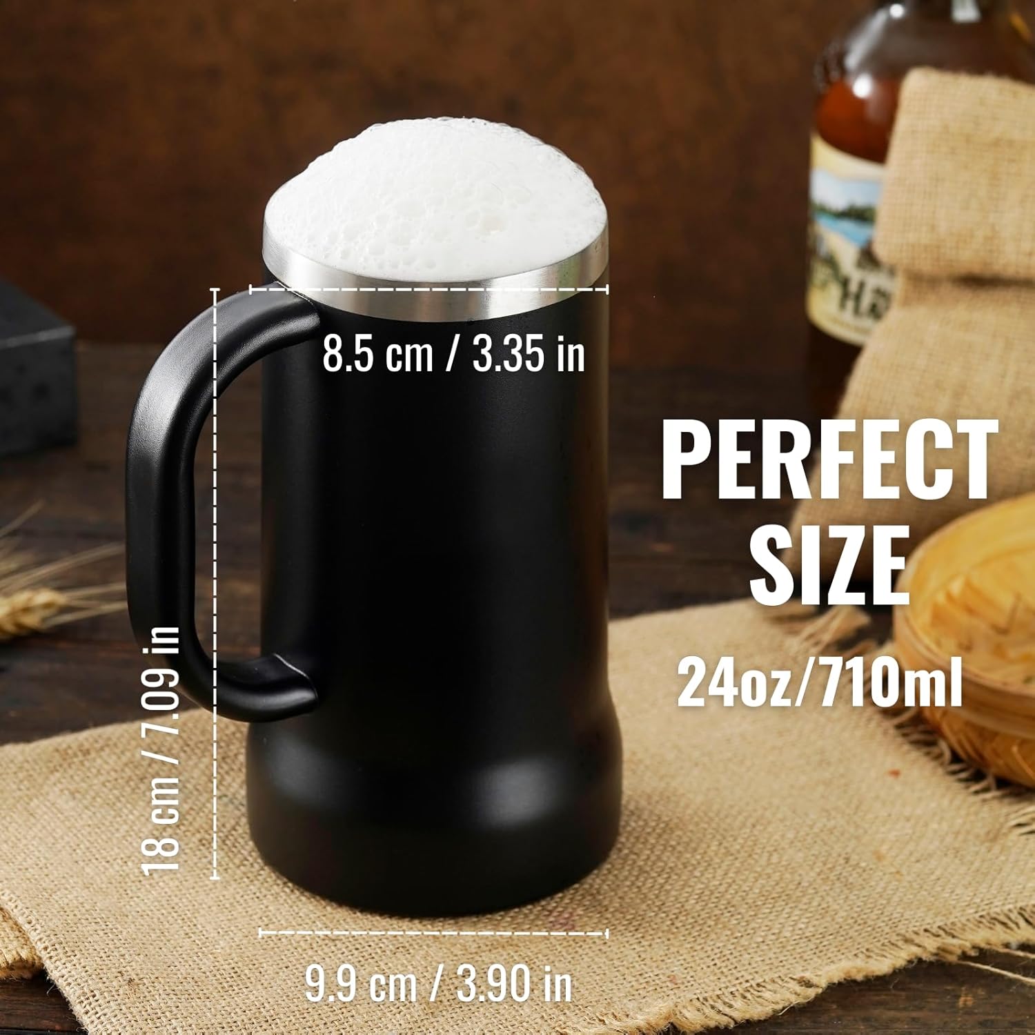 Onebttl Retirement Gifts for Men, Retirement Beer Mug with Handle and Lid, 24oz Stainless Steel Stein Tumbler for Retired Men - Man Myth Legend - Image 7