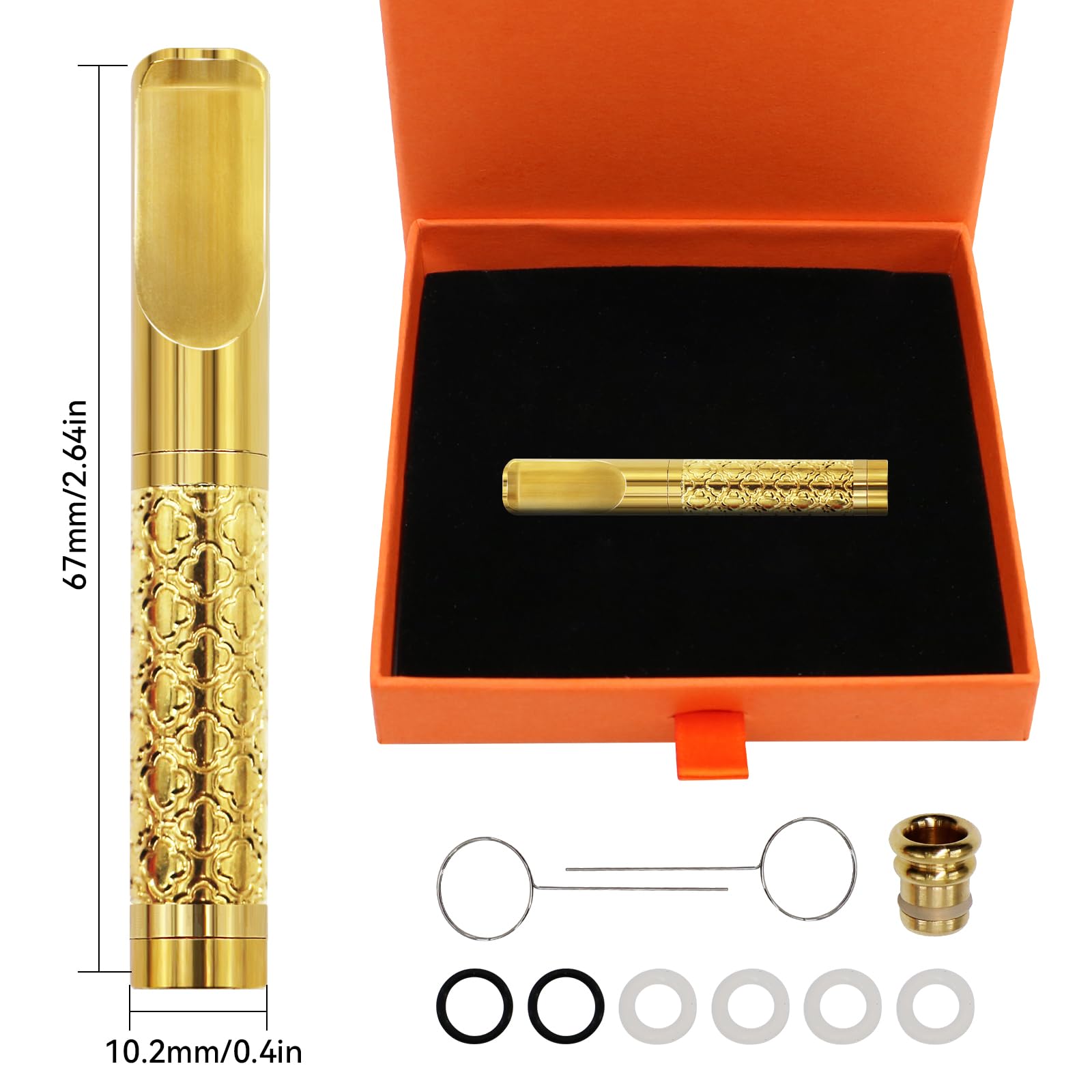 Filtry do Papierosów Wielokrotnego Użytku i Czysty Filtr Tytoniowy z Wieloma Filtrami do Standardowych Papierosów Ø8mm, Cienkich Papierosów Ø6mm i Ø5mm (Złota Czterolistna Koniczyna Szczęścia)