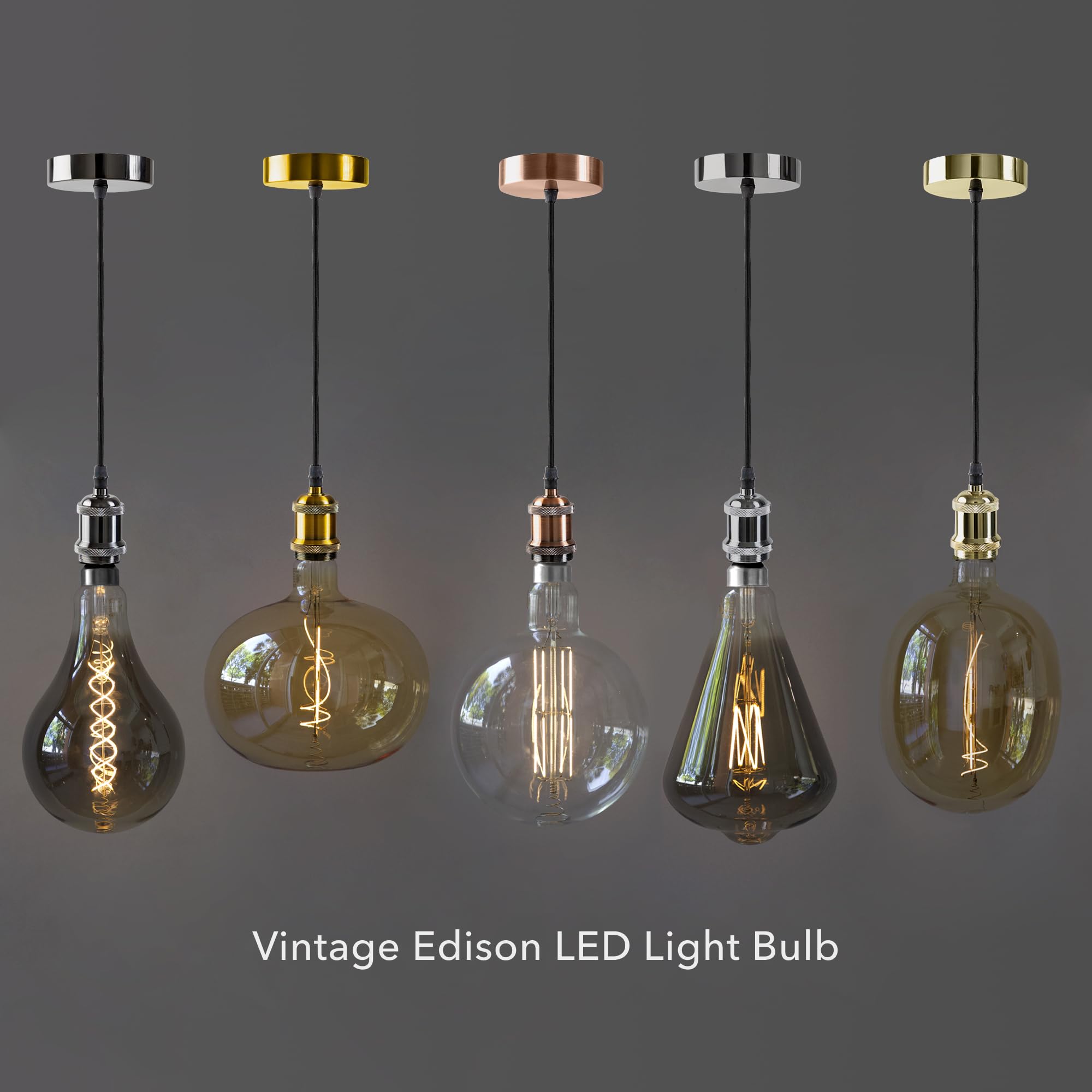Übergroße Edison-LED-Leuchtmittel, Vintage-Stil, PS52 (PS160), 7 W, entspricht 40 W, dimmbar, 2200 K, warmes Leuchten, 400 Lumen, E26-Sockel, große Glühfaden, dekorative Glühbirnen, 360°