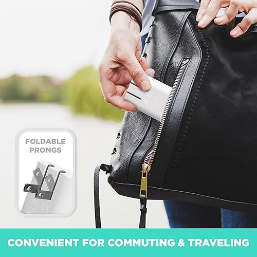 Miniatura 5 de iHome AC Pro - Cargador USB de pared de 2 puertos, multipuerto, adaptador de enchufe USB y bloque de carga para celular, doble, plano, de 2puertos