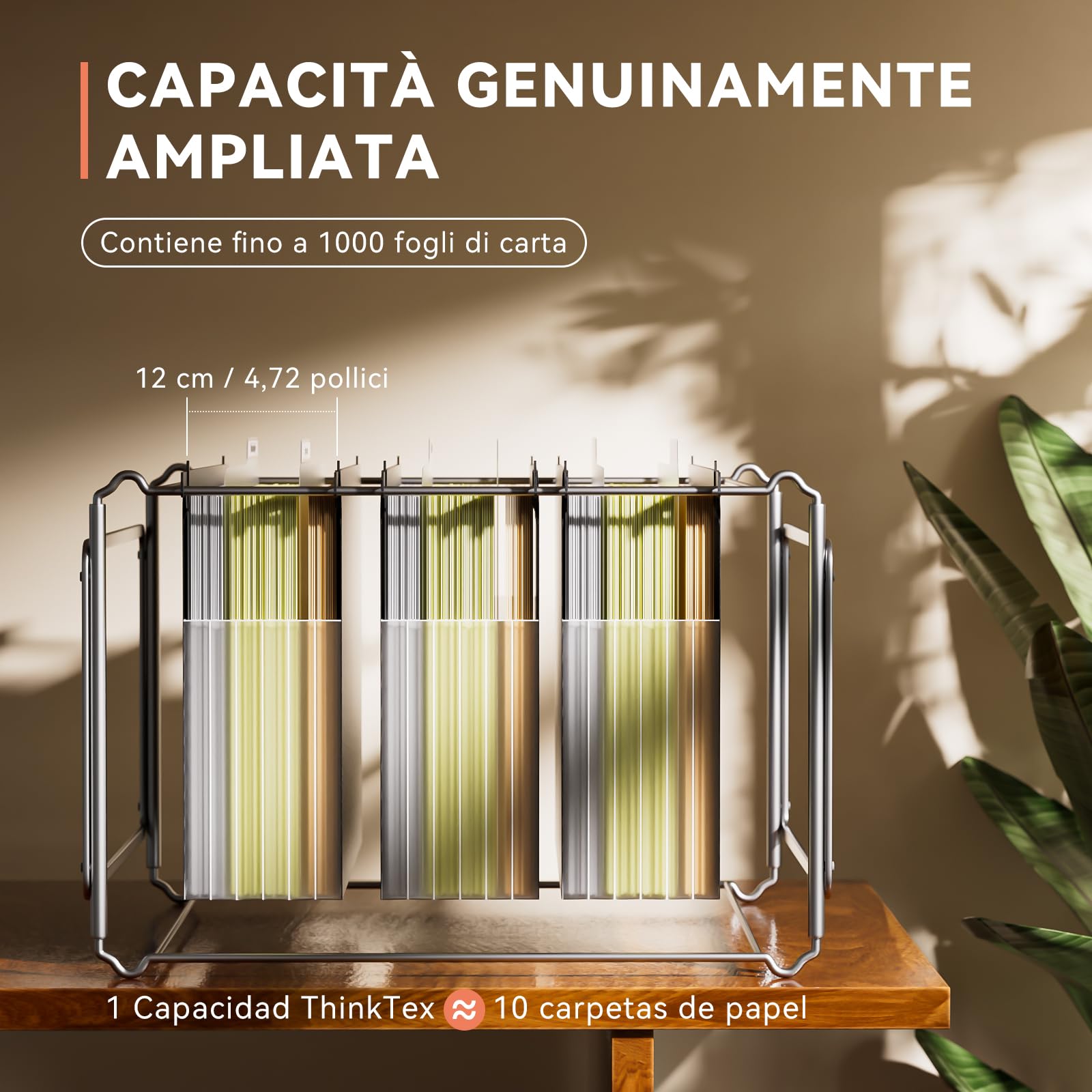 ThinkTex Archivador de Archivos Colgantes, Organizador de Archivos Colgantes A4 con Pestañas y Insertos, Carpetas de Archivos Colgantes para Hogar, Oficina, Escuela, Almacenamiento de Trabajo (Paquete
