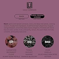 Lulu Candles Black Scented Soy Candle | Loft Collection Concrete Jar | Wood Wick Highly Fragrant 9oz Home Decor Fragrance