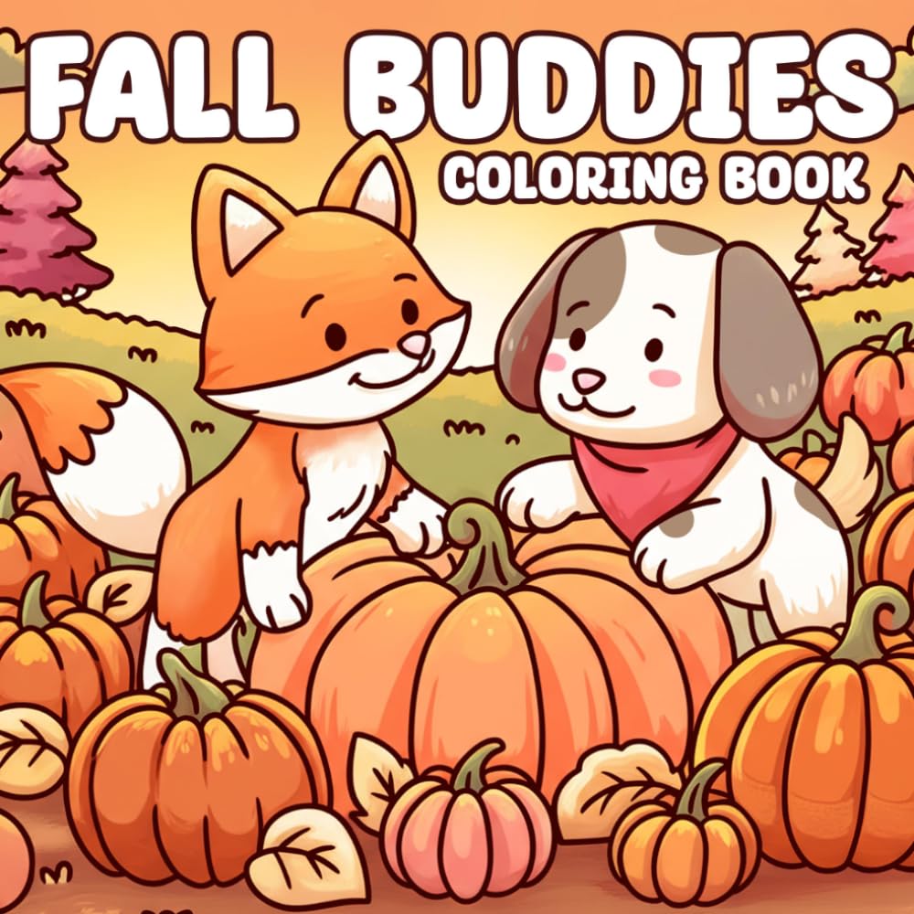 Fall Buddies Coloring Book: Acorn Harvest Festivities Coloring Pages featuring Adorable Woodland Friends and Simple Cute Pumpkin Patch Layouts for Everyone