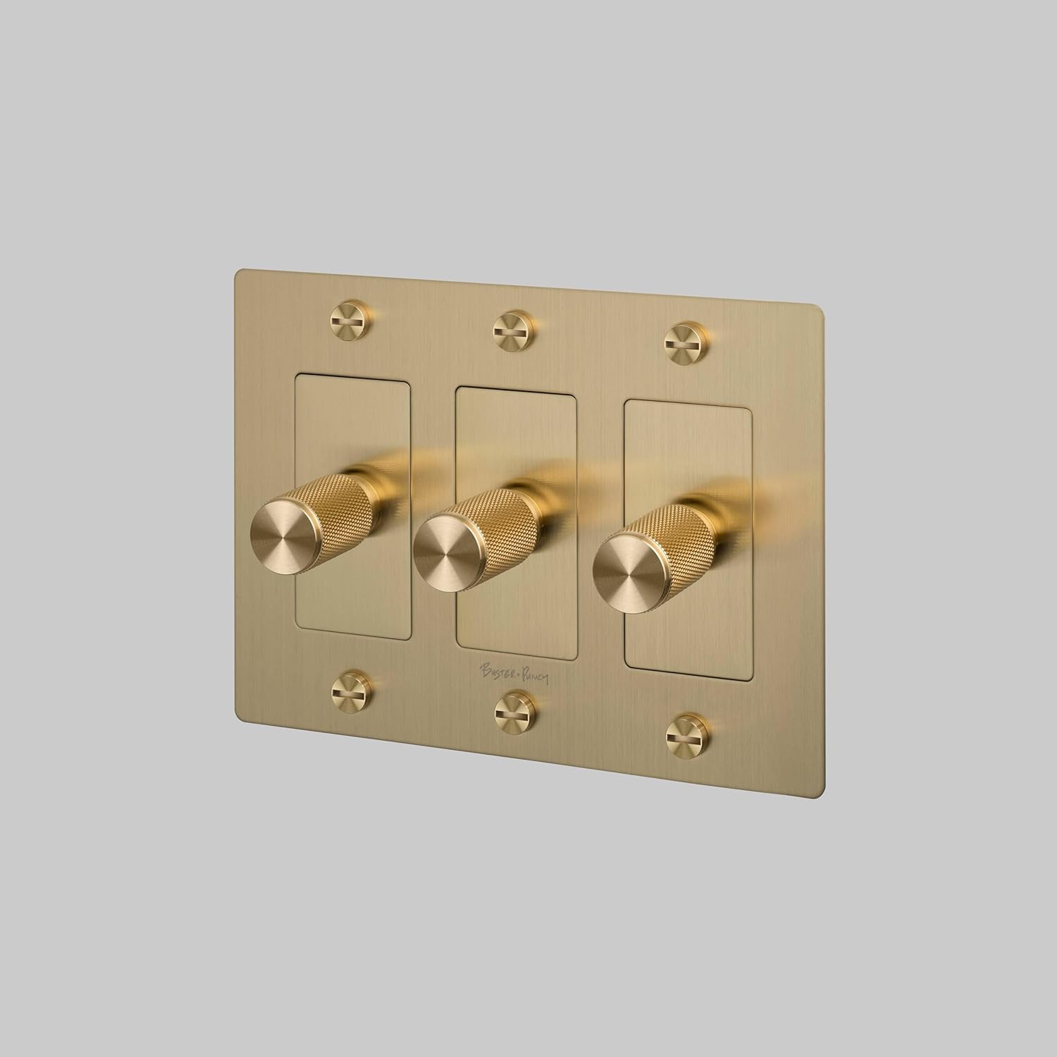 Buster and Punch 3G Dimmer LED Cross Knurl with Logo Brass