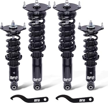 BFO Coilovers for Mazda MX-5 NA NB 1989-2005, for Mazda Miata MX-5 1989-2005, Height Adjustable Coilovers Suspension Kit, Preset Damping Shock Absorber Struts, Lowering Kit Black