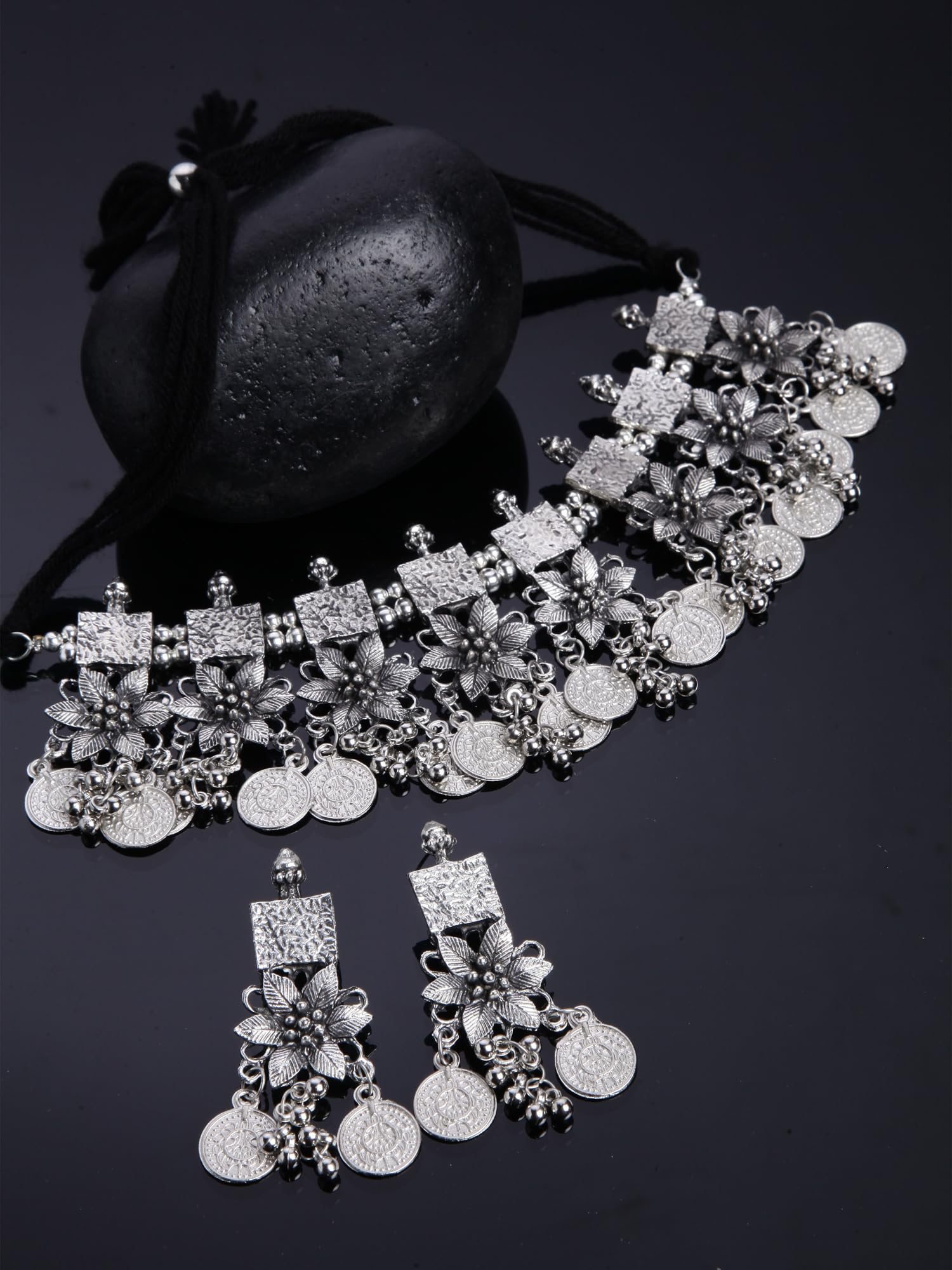 Oxidized Choker Necklace Set