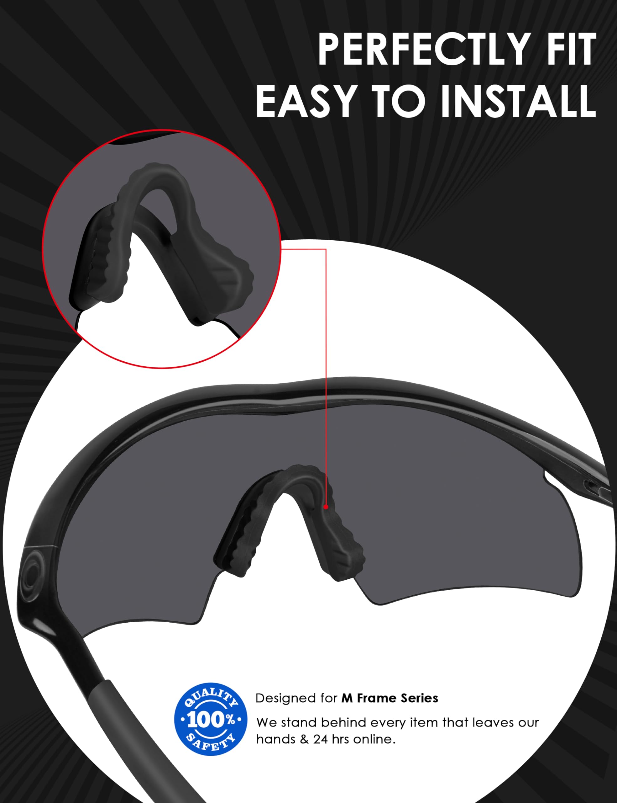BLAZERBUCK Almohadillas nasales de repuesto de silicona suave para gafas de sol Oakley M Frame Series