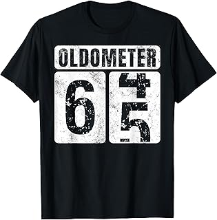 Oldometer 65 Shirt Vintage Funny 65th Birthday Gift Idea T-Shirt