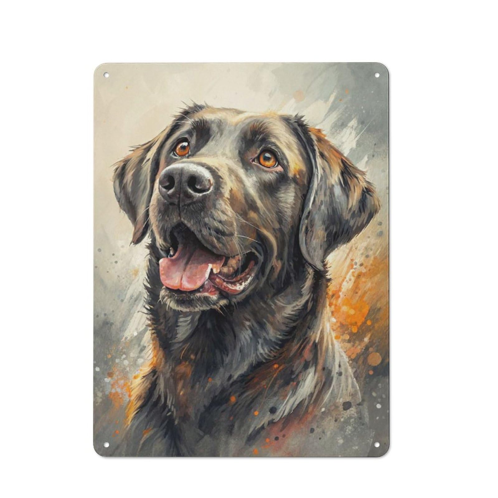 Junmoney Style-2 For Hallway Wall, Watercolor Portrait Of A Labrador Retriever Vintage-Inspired Metal Sign 40X30cm, A Moving-Home Gift For Collectors Of Tin Signs
