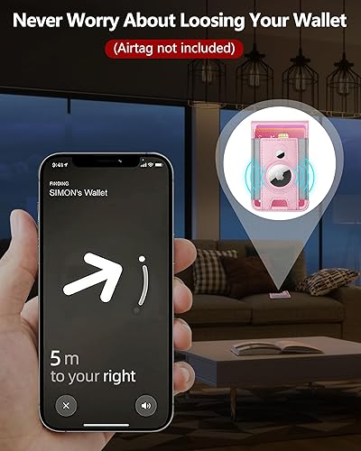 Miniatura 2 de Cartera Magsafe 3 en 1 con soporte AirTag, actualizada con cartera para iPhone y soporte ajustable, ventana de identificación abierta, cartera
