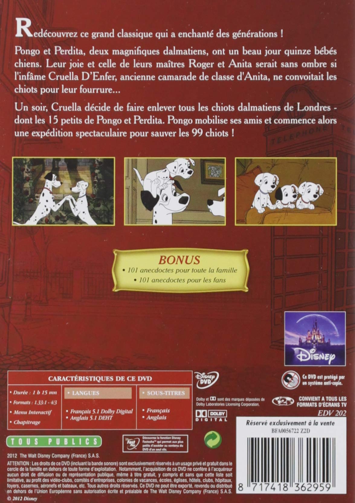 Image secondaire de Les 101 Dalmatiens - Film d'Animation en DVD