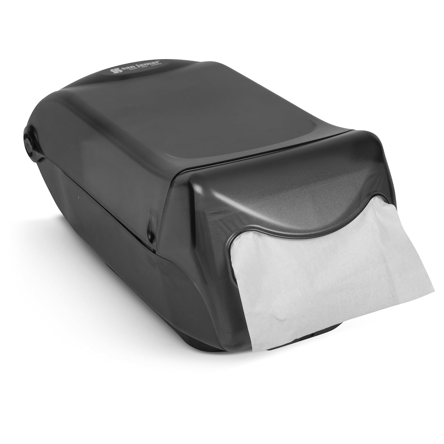 San Jamar H5003 Venue Countertop Interfold Napkin Dispenser, 550 Capacity, 8" Width x 7-1/4" Height x 15-3/4" Depth, Black Pearl