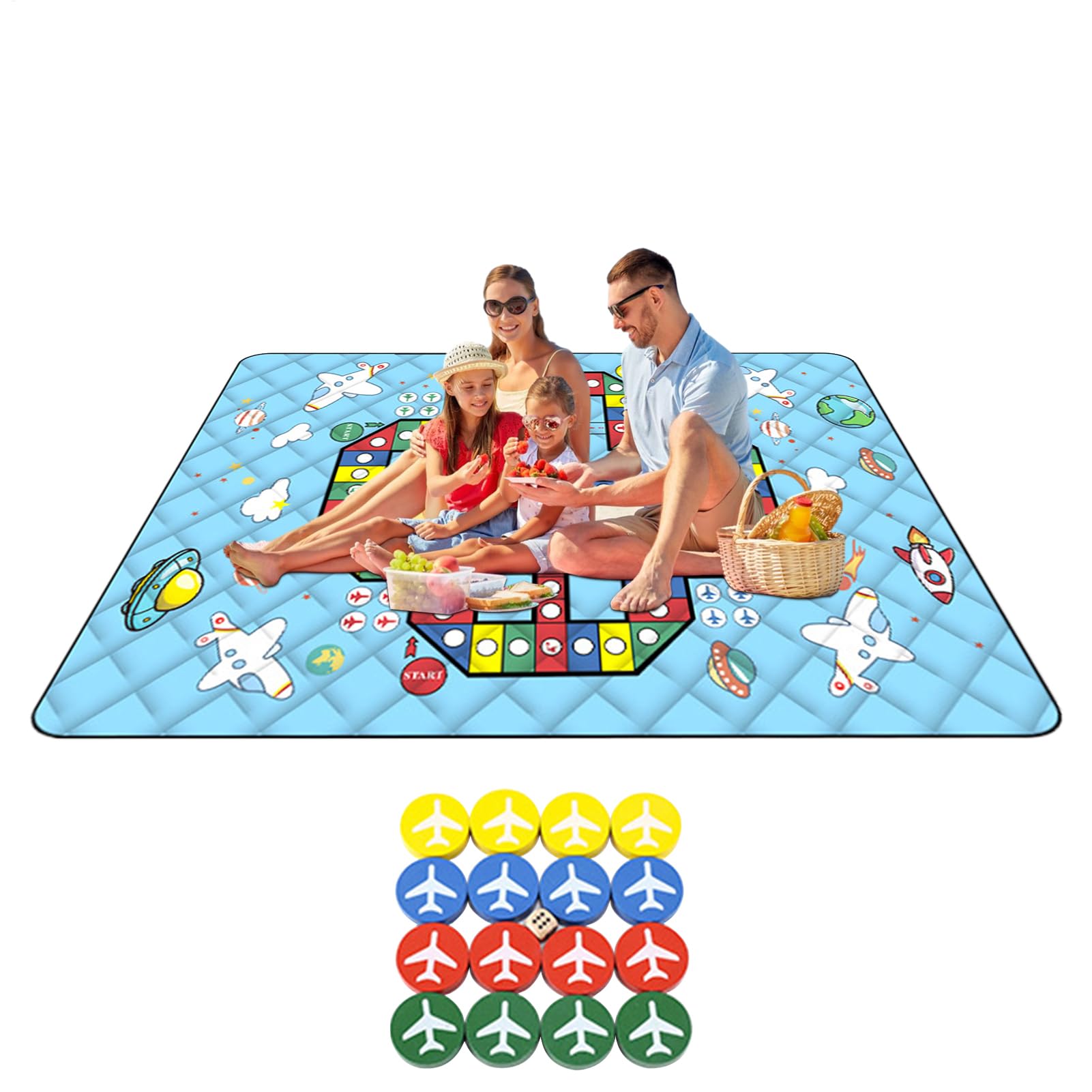 Tappetino Impermeabile da Coperta da Picnic Impermeabile con Pezzi degli | Tappetino Leggero Pieghevole Per Gattonare Bambini 3 Uso All Aperto In Prato Spiaggia E