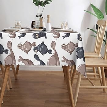 Amazon｜アザラシイラストアシカ テーブルクロス 撥水