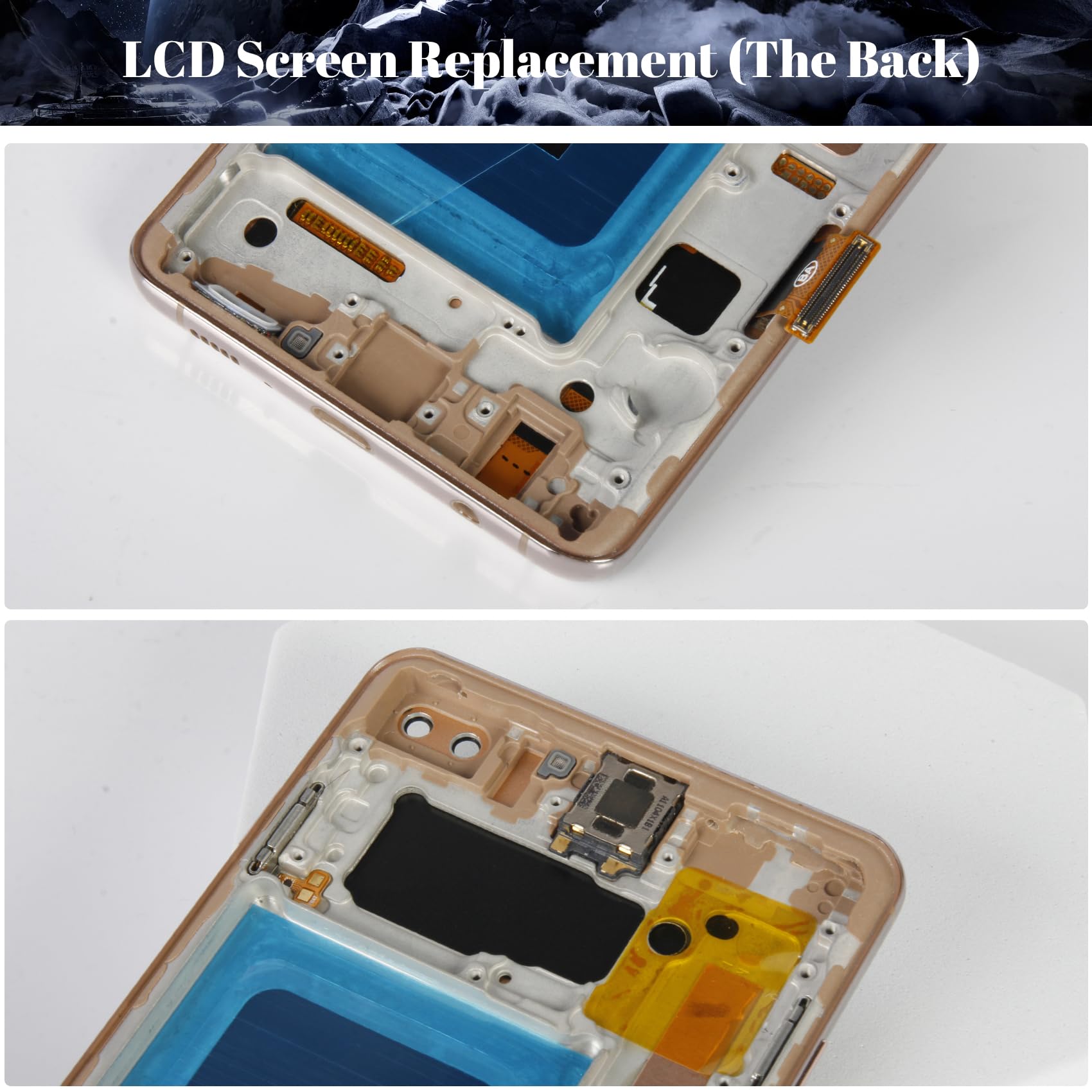 Incell Écran tactile de rechange pour Samsung Galaxy S10+ LCD SM-G975F, SM-G975U, SM-G975W avec cadre (doré, pas de fonction empreintes digitales)
