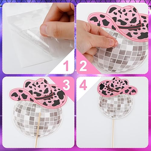 Miniatura 4 de Yeaqee 35 piezas de centro de mesa de fiesta de vaquera, centros de mesa occidentales para mesas, discoteca, vaquera, decoración de fiesta