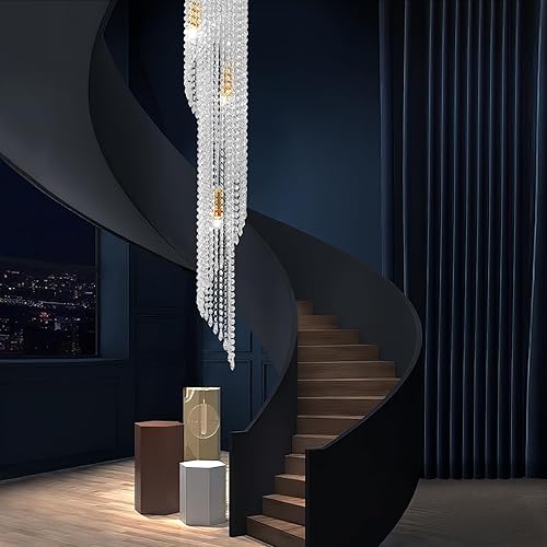 Miniatura 6 de Candelabros de techo alto, lámparas de techo empotradas, candelabros de cristal, 15 luces E12, candelabros grandes para entrada, candelabro de