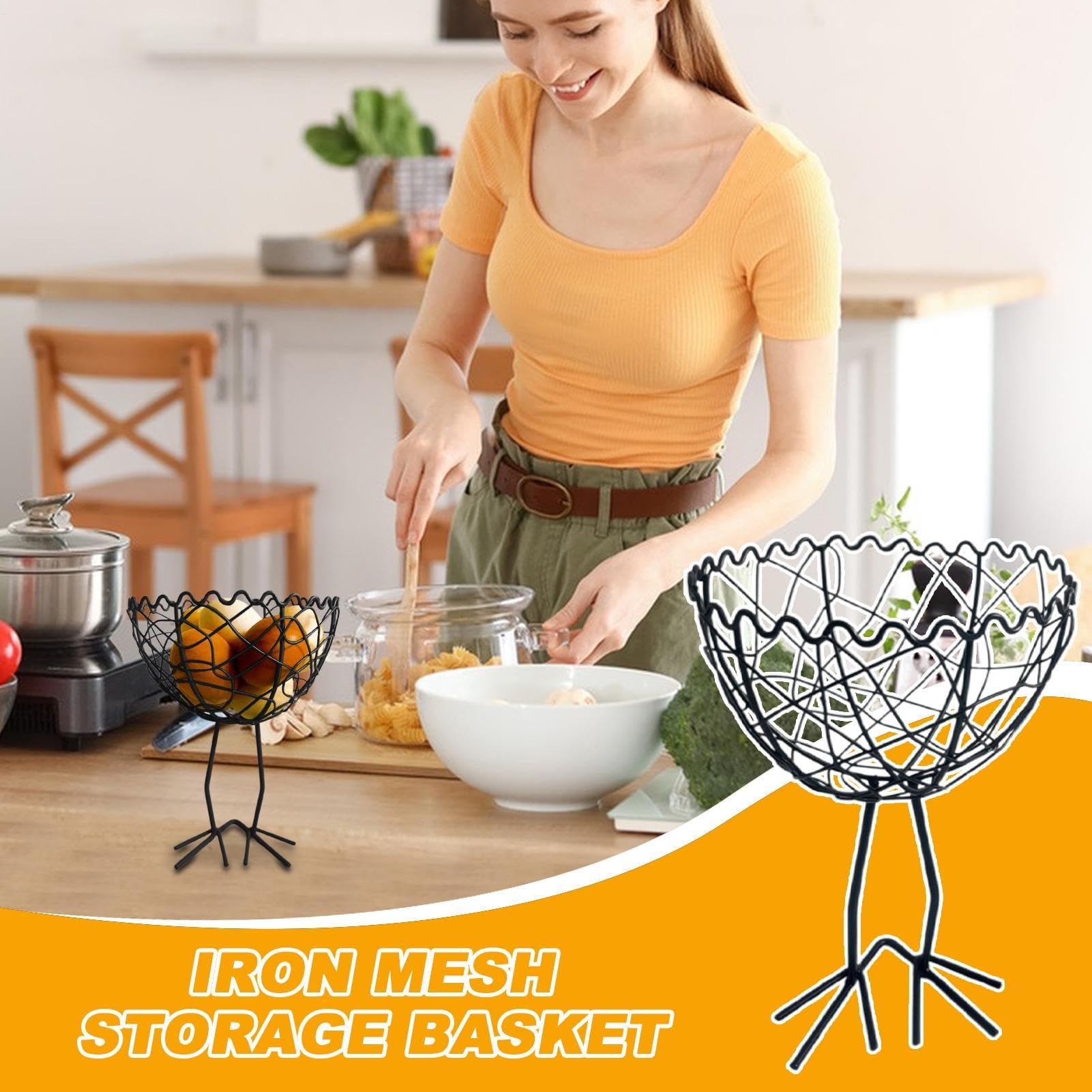 MRKU Cesta de Almacenamiento para Cocina, huevera, frutero para Comedor (Adultos)