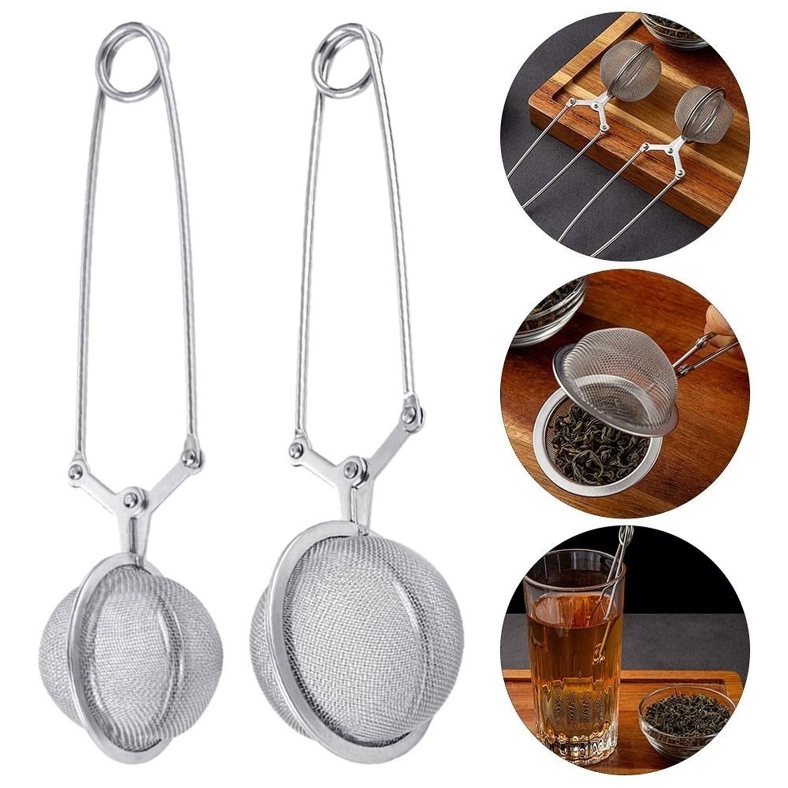 20 divertenti infusori in acciaio inox a forma di cucchiaio, infusore a forma di pallina da tè, infusore da spremere per foglie, erbe aromatiche, filtro a sfera con manico, per foglie di tè sfuse e