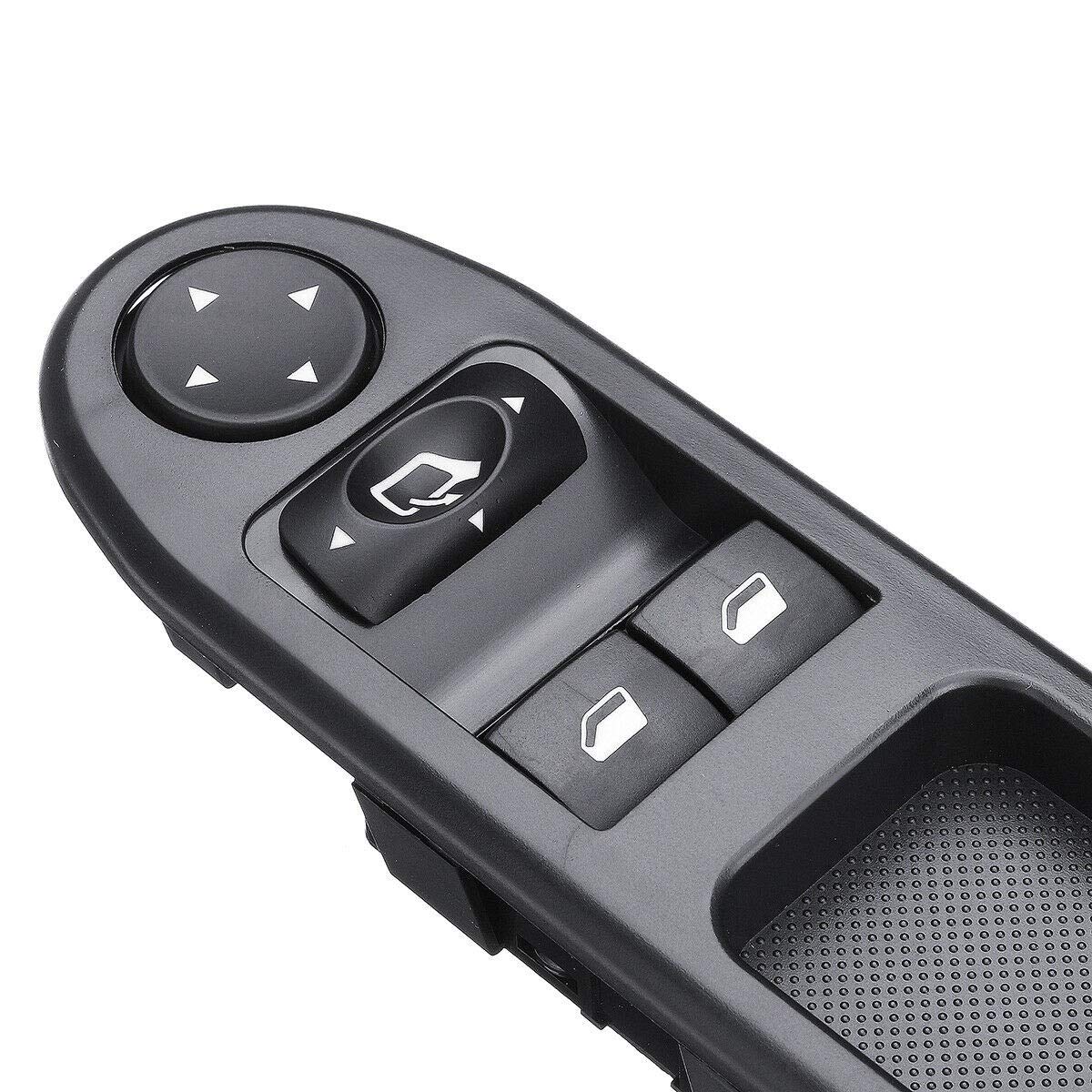 Interrupteur Vitre Électrique Gauche Pour Peugeot 307 (2000-2005) - Noir - Réf. 96351622XT