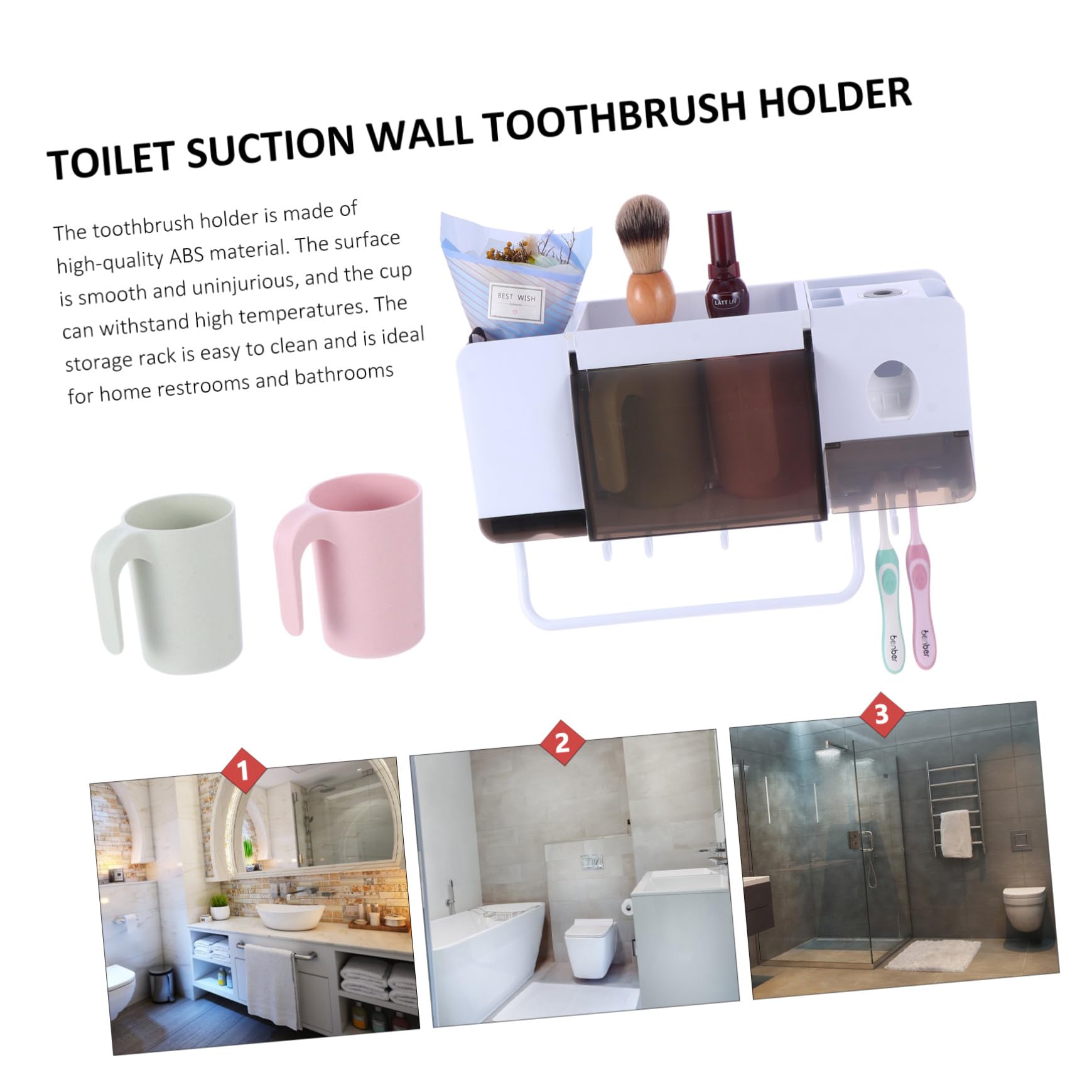 Porta Spazzolini e Dentifricio, Set da Bagno e Cucina, Pp Bambù