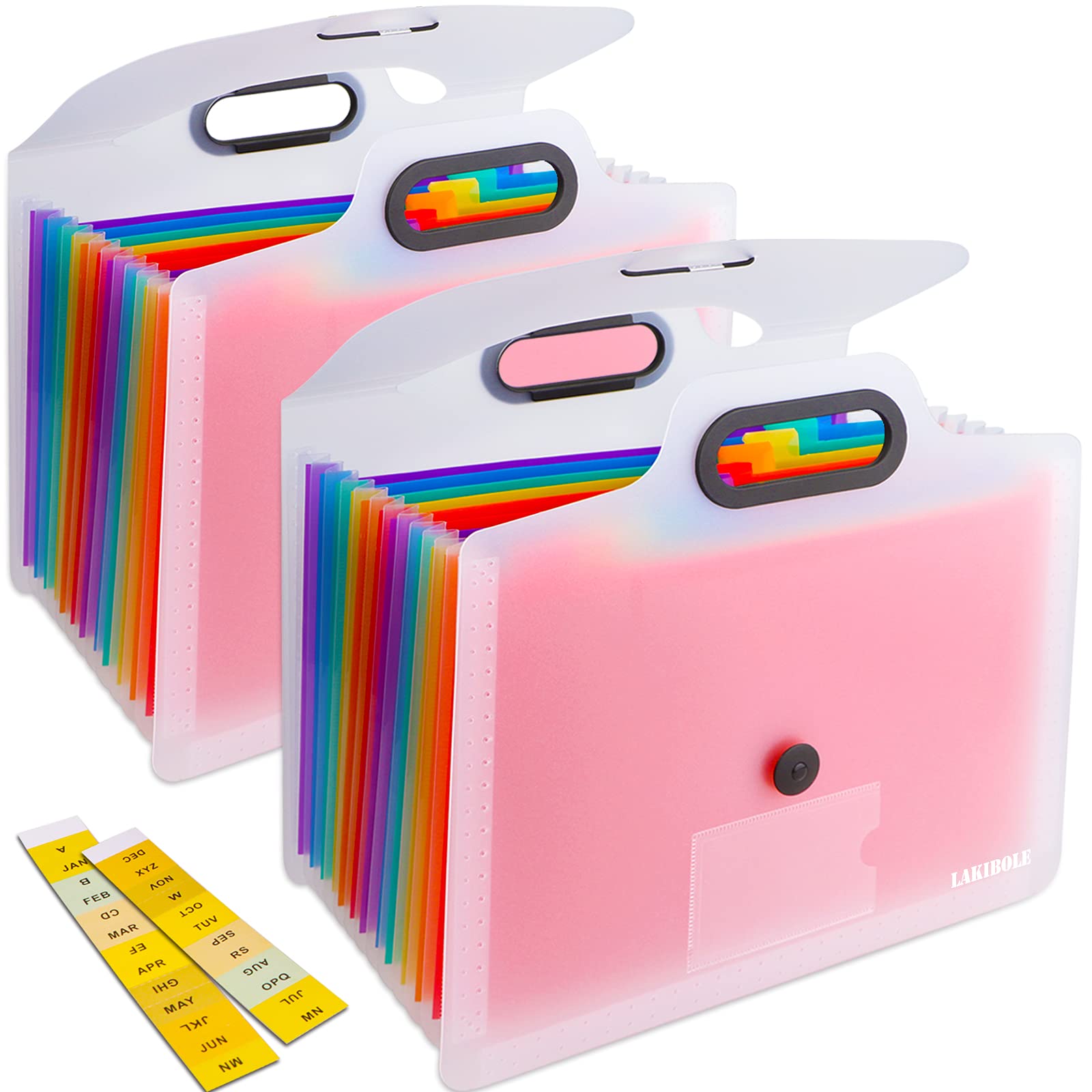 Buy 2Pack 13Pockets Expanding File Folder with Handle, Plastic