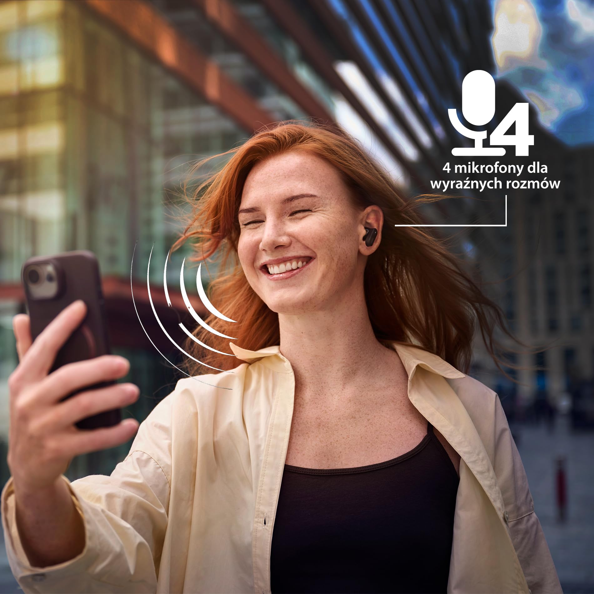 Philips TAT6000BK Prawdziwe bezprzewodowe słuchawki douszne z inteligentnym etui ładującym, redukcja szumów, 4 mikrofony, dynamiczny bas, czas odtwarzania 28 godzin, Bluetooth 5.4, IPX5, sterowanie