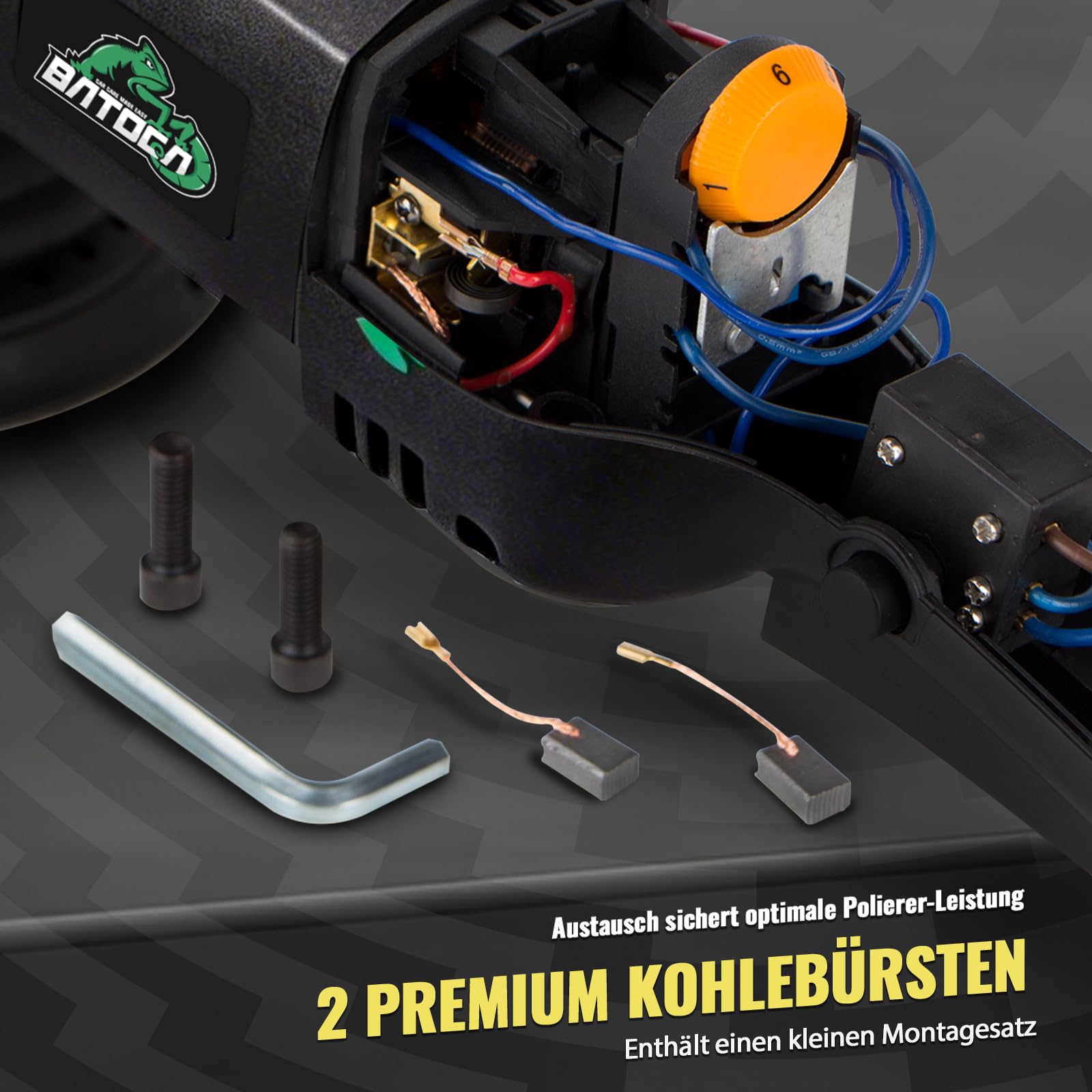 BATOCA 2026 T1 Exzenter Poliermaschine Orbital 15mm,1100W Polier Set | 125mm/150mm Rückwand Poliergerät,Schleifer,Puffer Wachsmaschine,2500-5500RPM,Autolackpflege Reparatur von Lackkratzern