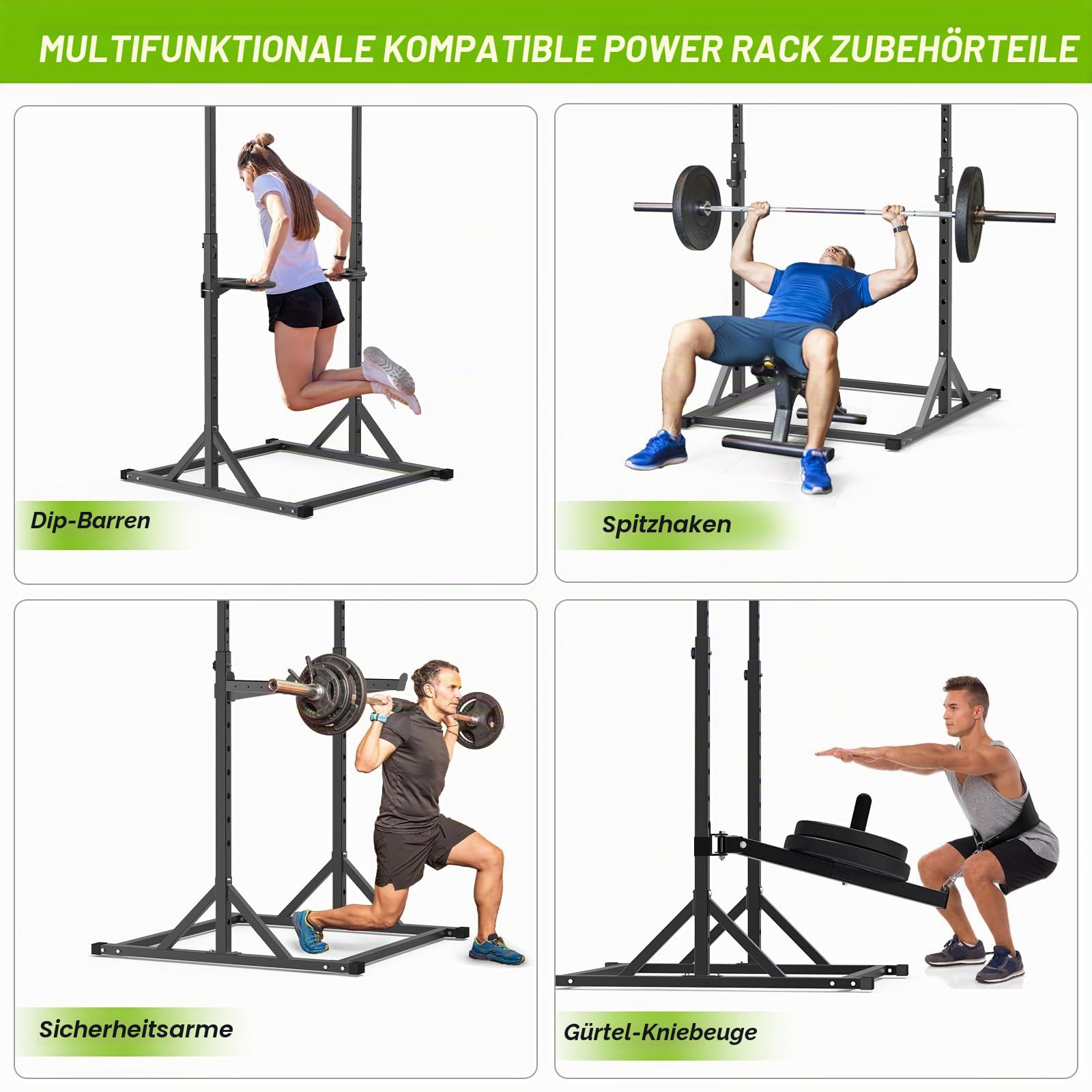 SELEWARE klimmzugstange Freistehend Power Tower - mit Dip Station Power Rack Verstellbare Kraftturm für 2" x 2" und 1" Loch Home Gym Dip Stange 226.8 KG Kapazität