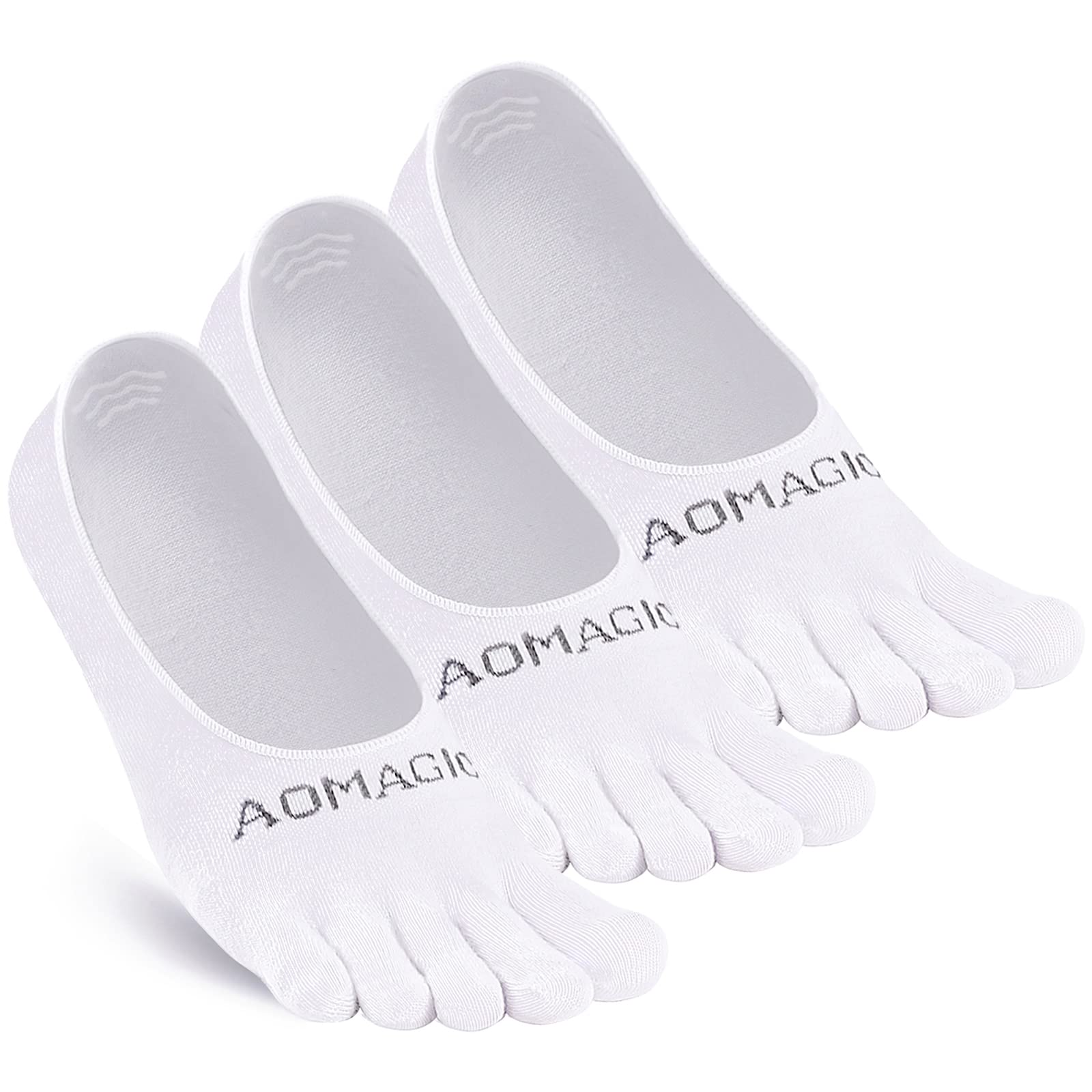 aomagicToe Socks No Show for Women & Men Running Five Fingers Athletic Invisible Liner Socks, Moisture Wicking
