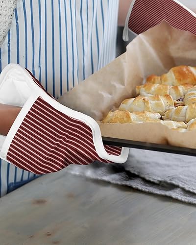 Miniatura 21 de Juego de 5 agarraderas de tela de toalla para cocina, antideslizante y aislante de calor, juego de 5 agarraderas de tela de toalla con bolsillo