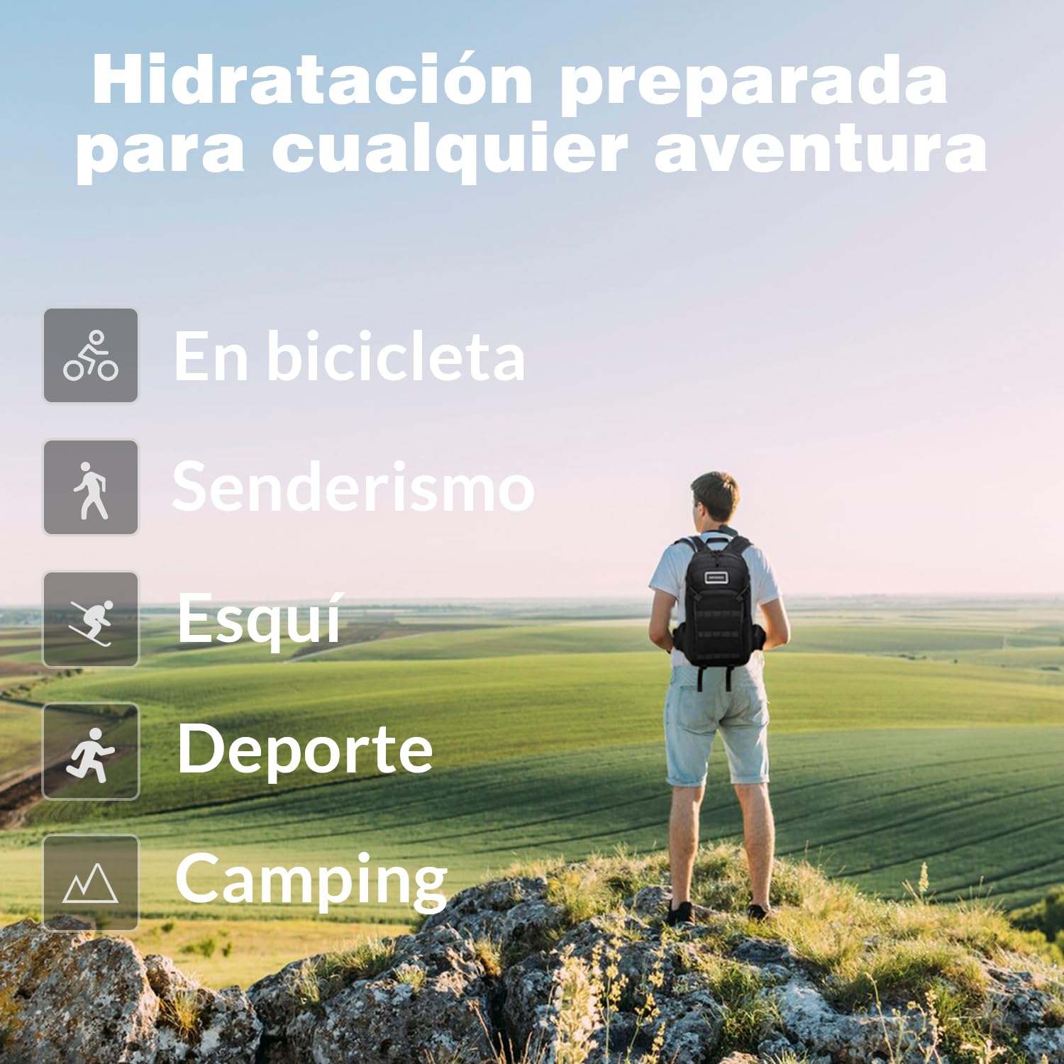 Mochila de Bicicleta 16L, Mochila Pequeña para Hombre y Mujer Múltiples para Bici Montaña Btt Ciclismo
