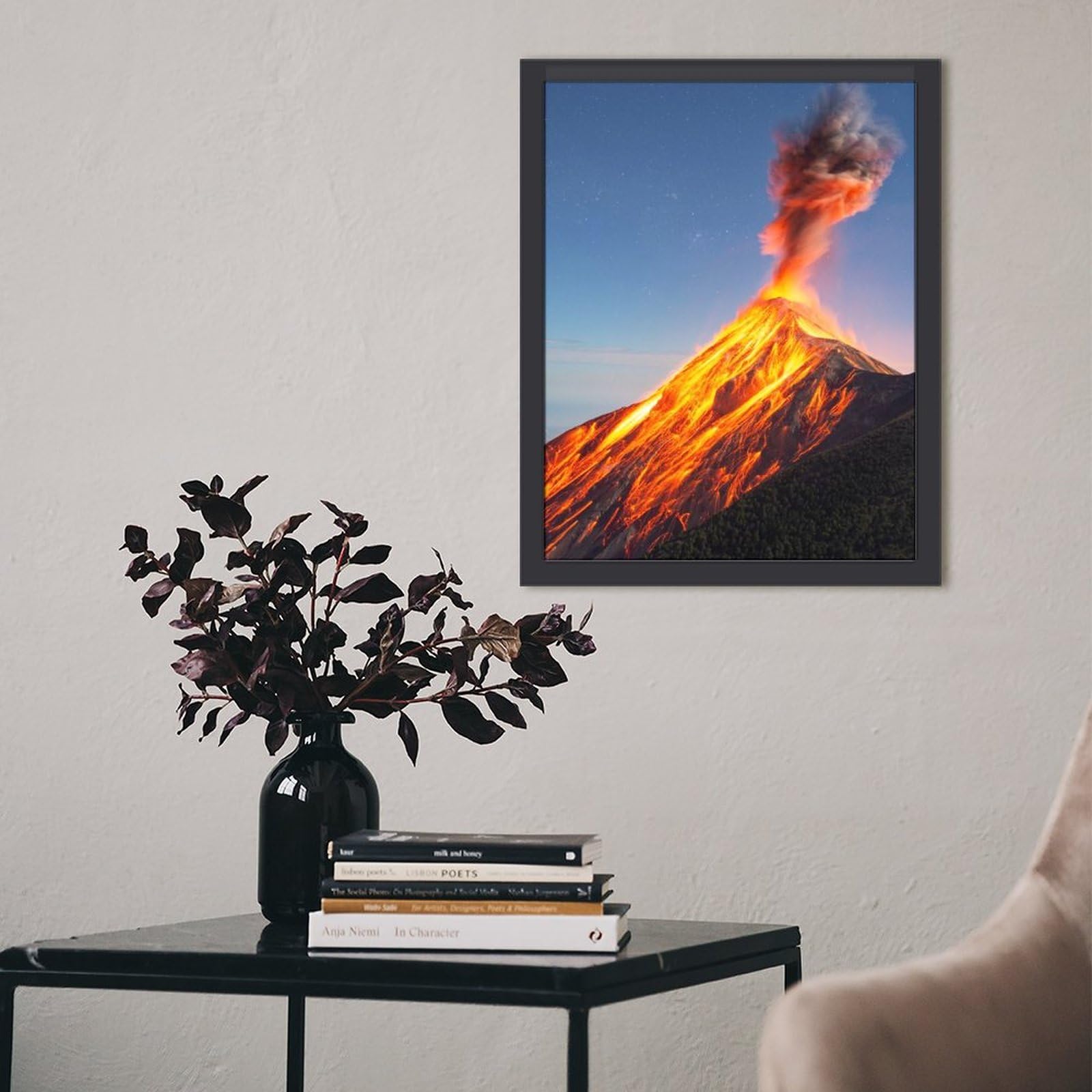 Amazon.co.jp: 巨大な火山の噴火 絵画 絵 魅惑的な色彩の風景