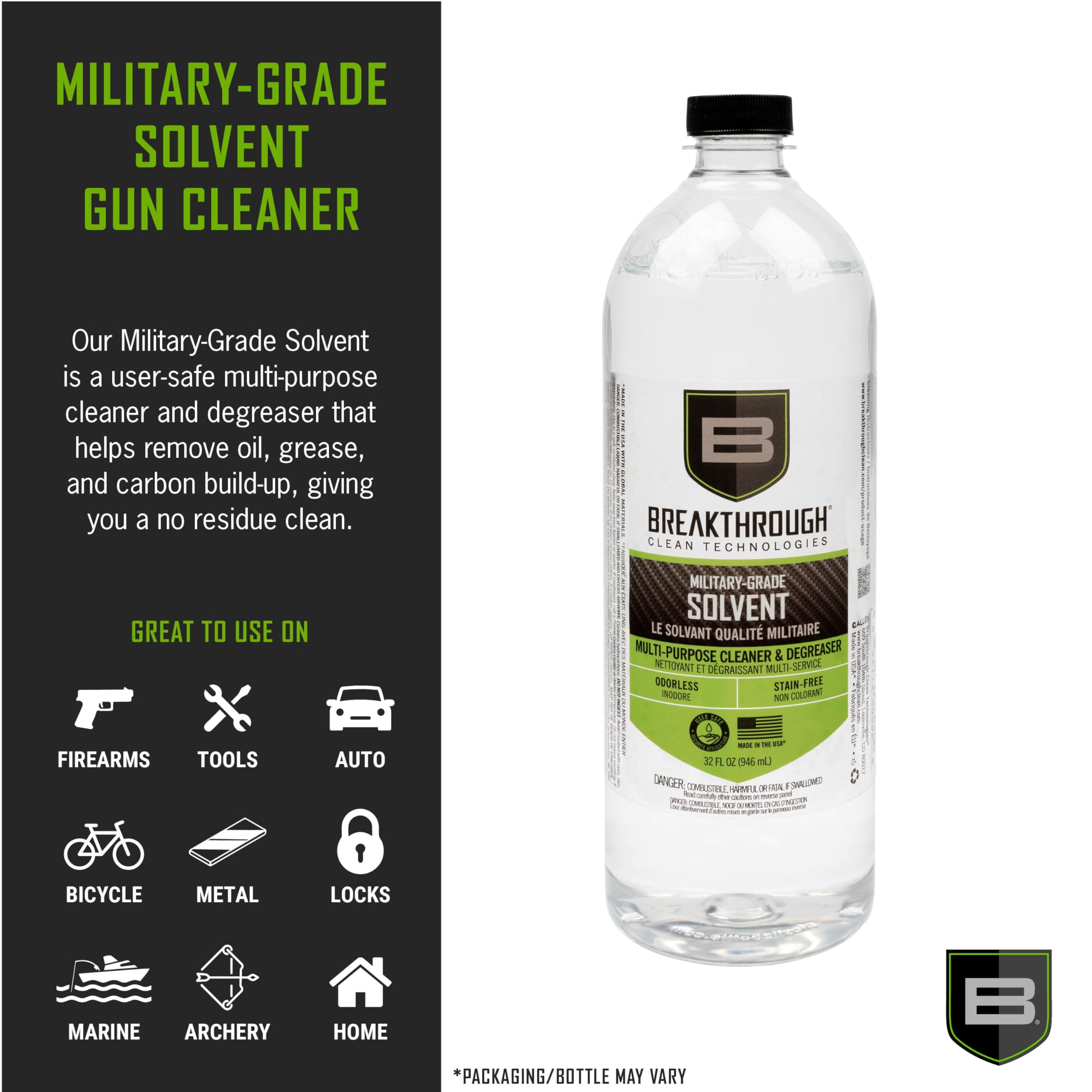 Breakthrough Advanced Firearm Cleaning Technology Military-Grade Solvent Can, 32-Ounce by
