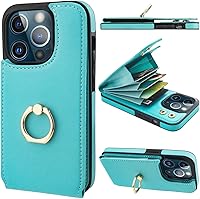 Vista 11 de Folosu Funda compatible con iPhone 13 Pro con soporte para tarjetas, rotación de 360°, soporte de anillo de dedo con función atril, protección RFID