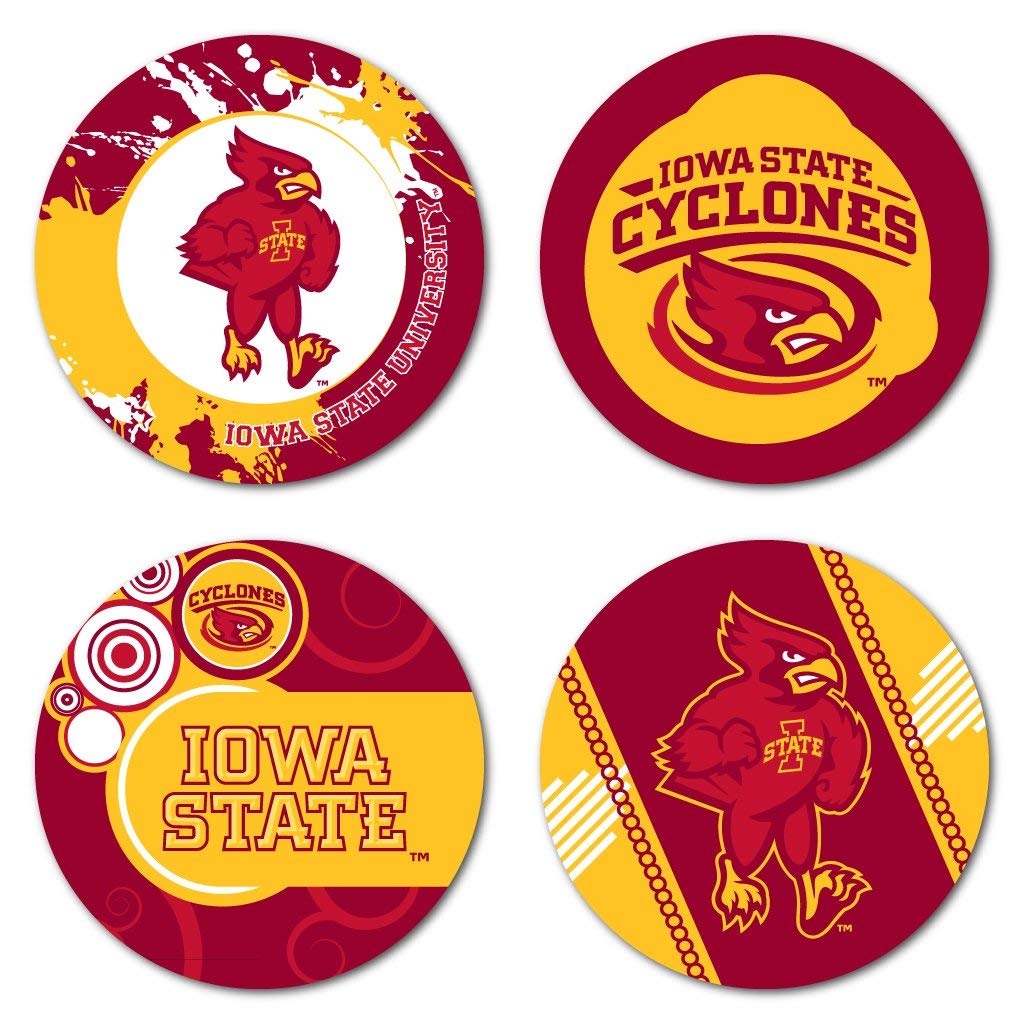 VictoryStore Coasters - Iowa State University Coaster Set, Fun Designs, Set of 4