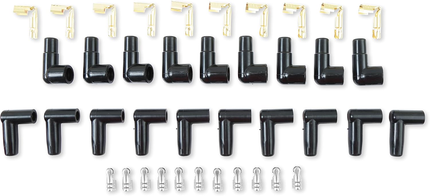 ACCEL 4038 Super Stock Spark Plug Wire Set - 8mm - Yellow with Orange Straight Boots